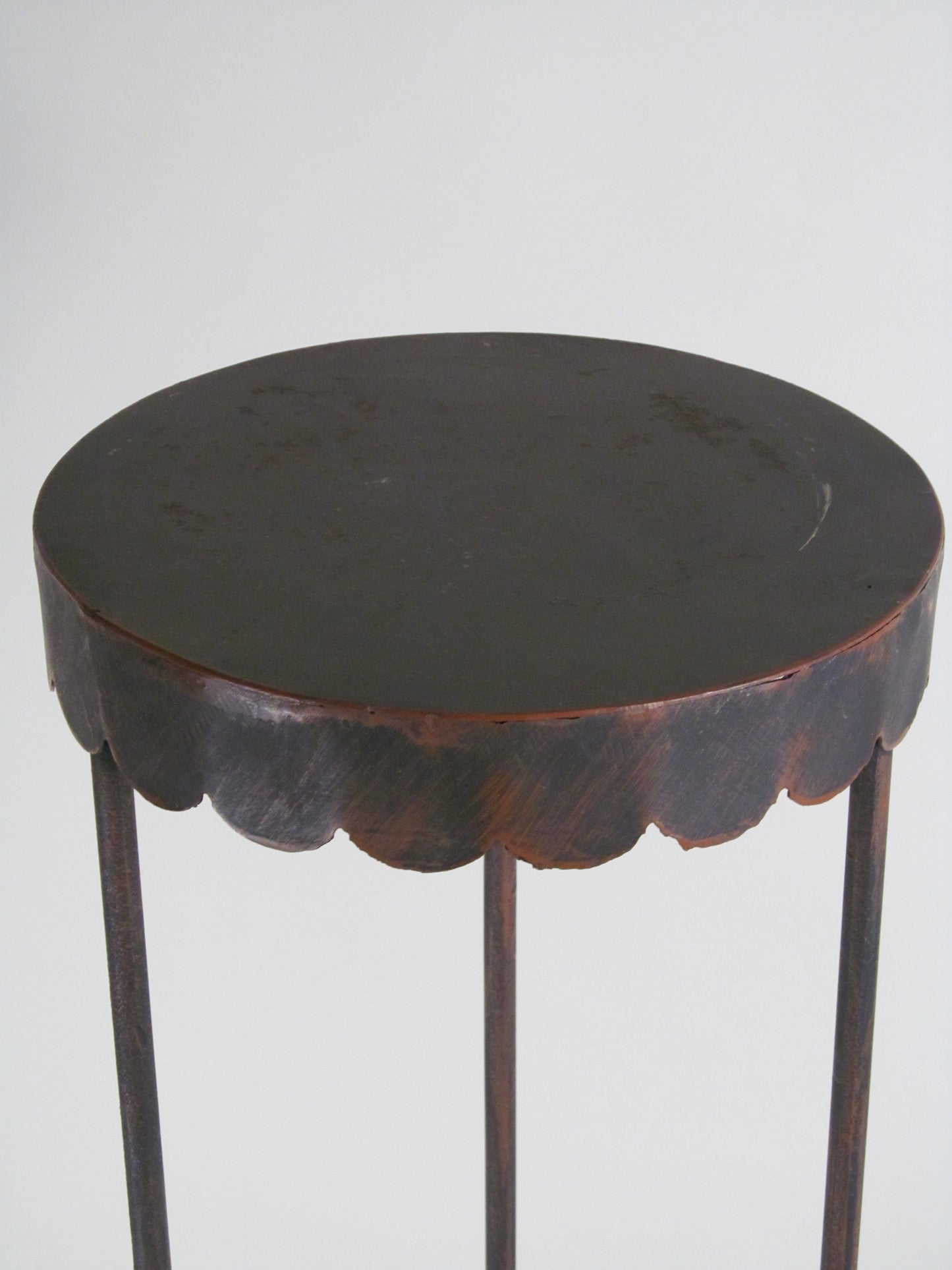 Scalloped Iron Two-Tier Table