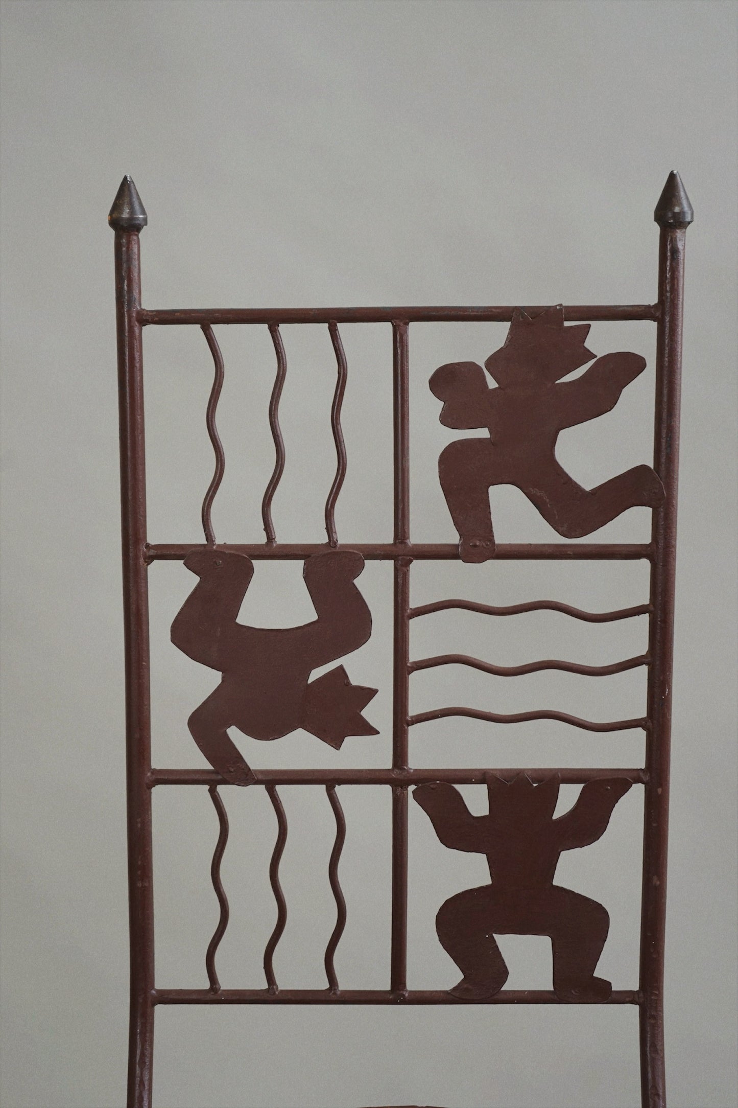 Iron Chair with Stylised Figures c.1980