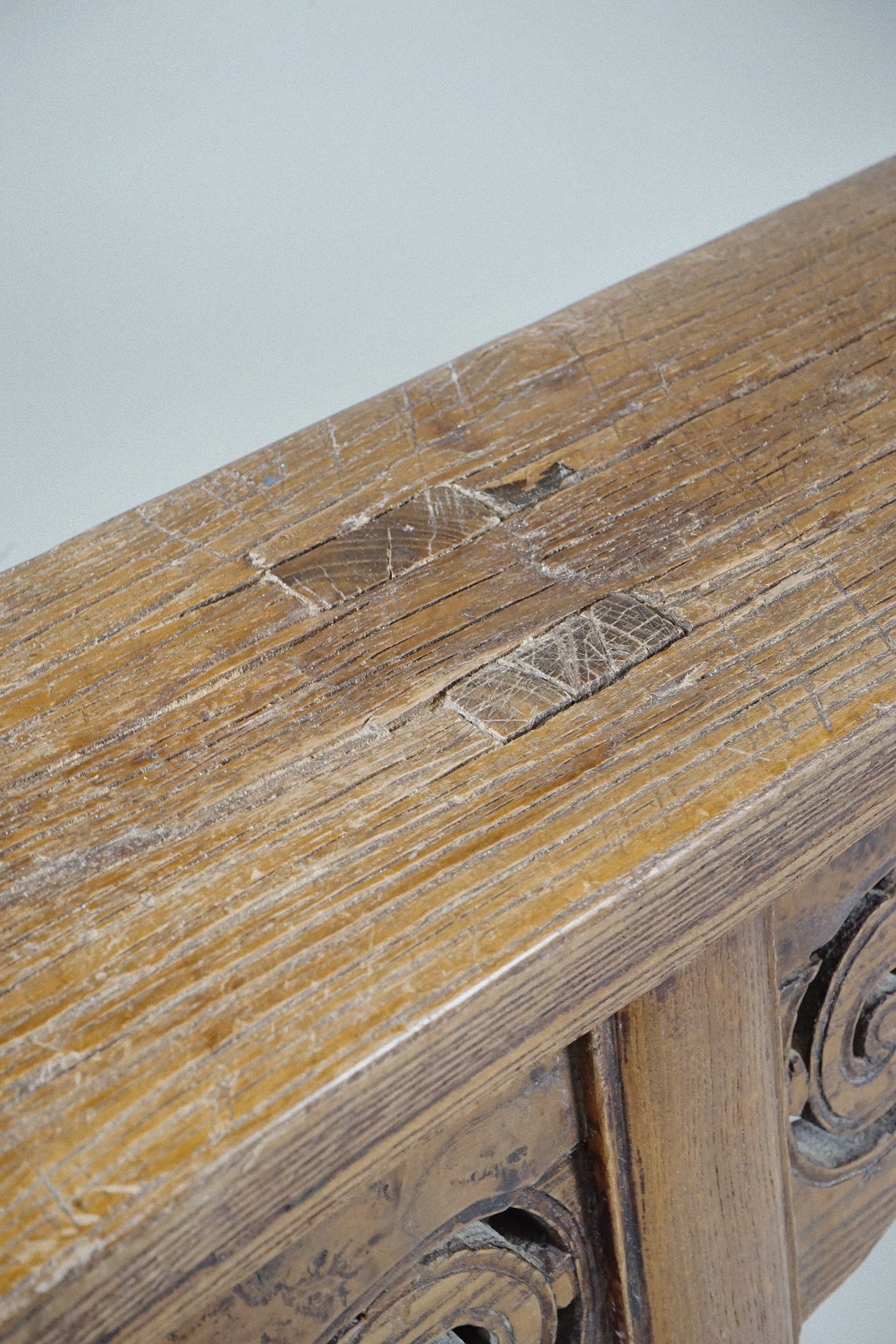 Chinese Elm Spring Bench Early 20th / Late 19th Century