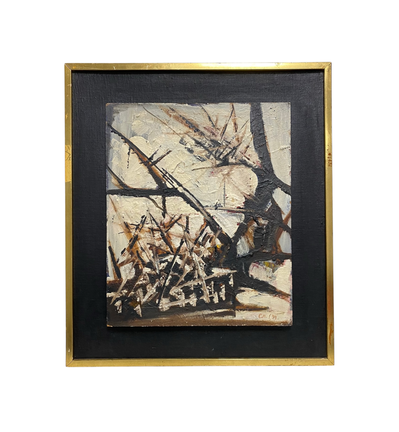 Russian School Abstract Oil on Panel, in the Manner of the Nonconformist Movement, c.1950s–60s