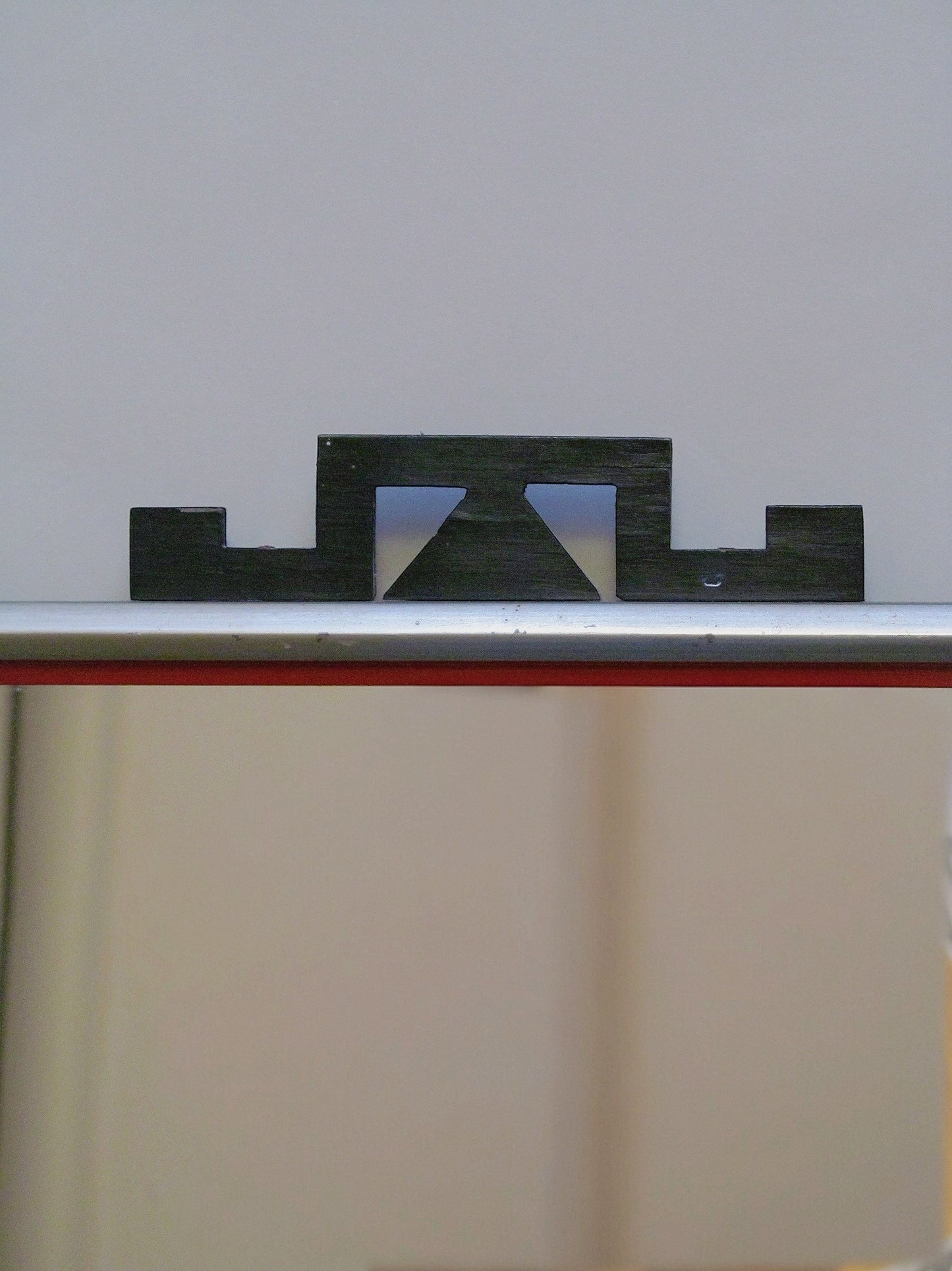 Art Deco Wall Mirror with Red Liner, c.1930