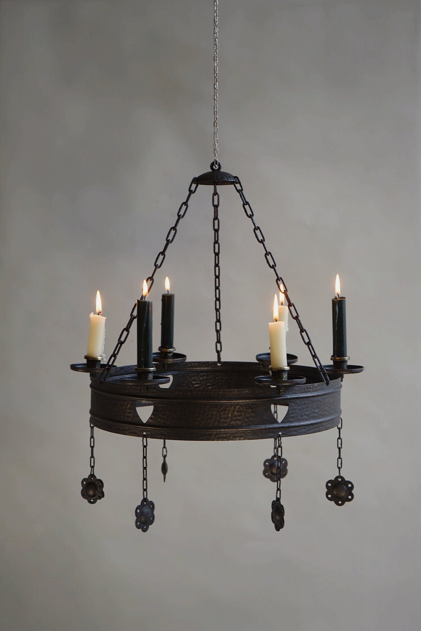 Art Nouveau Wrought-Iron Chandelier
Early 20th century