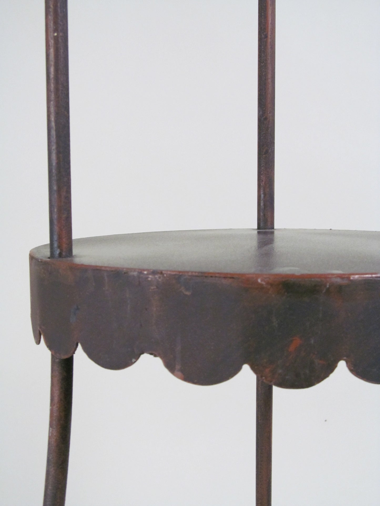 Scalloped Iron Two-Tier Table