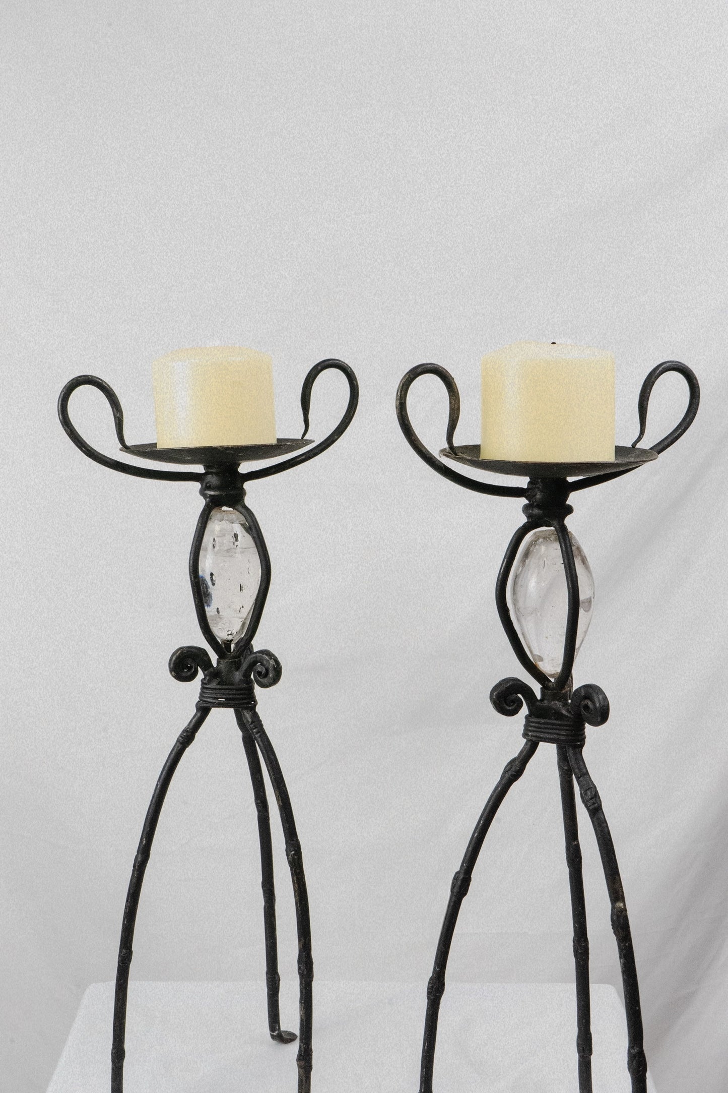 Iron & Glass Candleholders