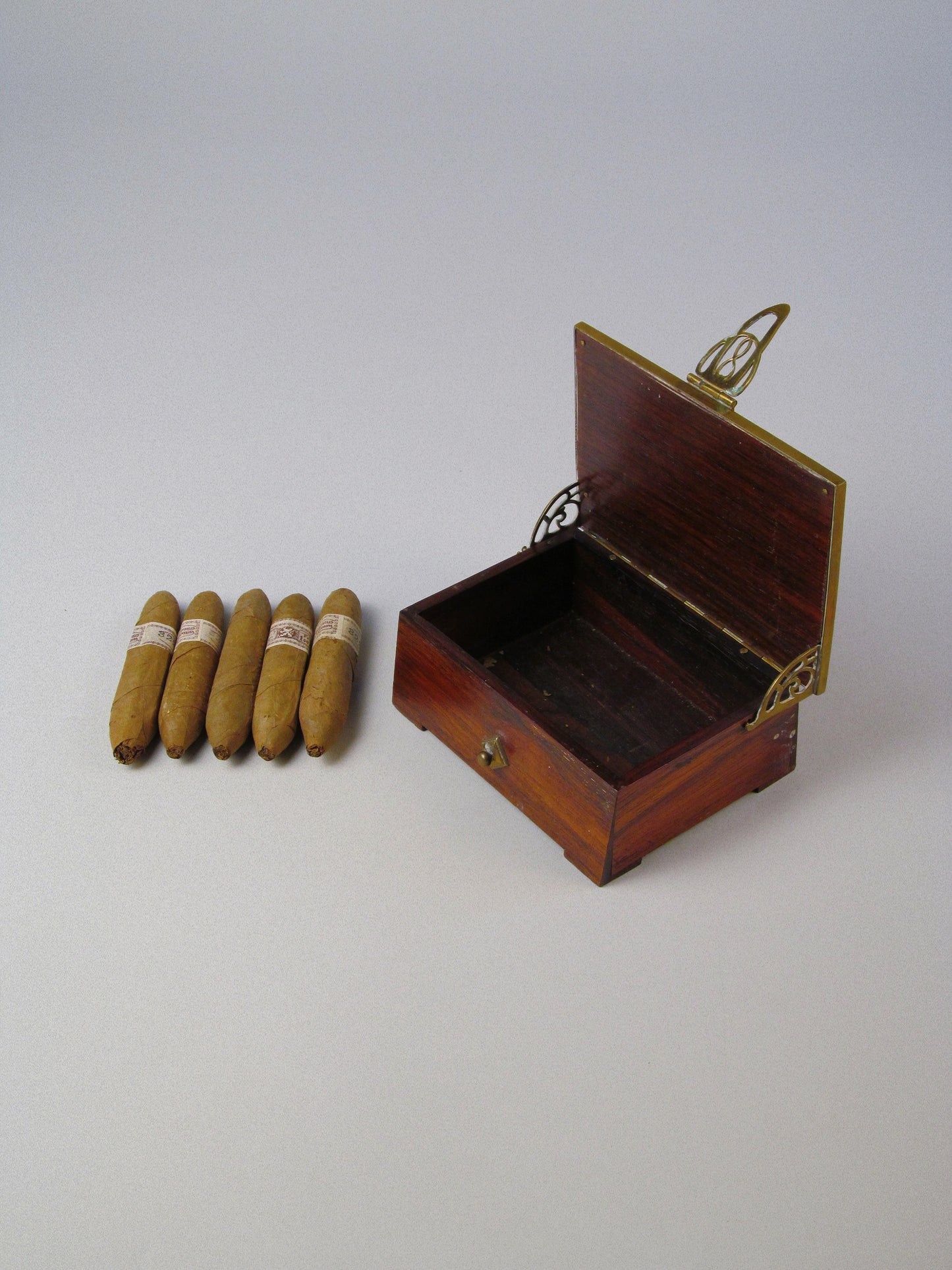 Seccessionist Cigar Box c.1910 With Contents