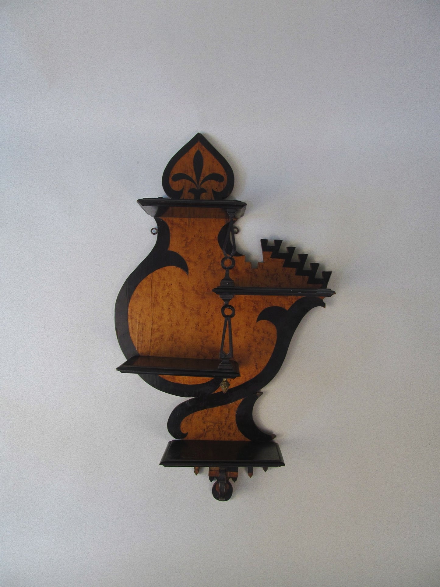 Decorative Wall Shelf with Fleur-de-Lys Crest, c.1900
