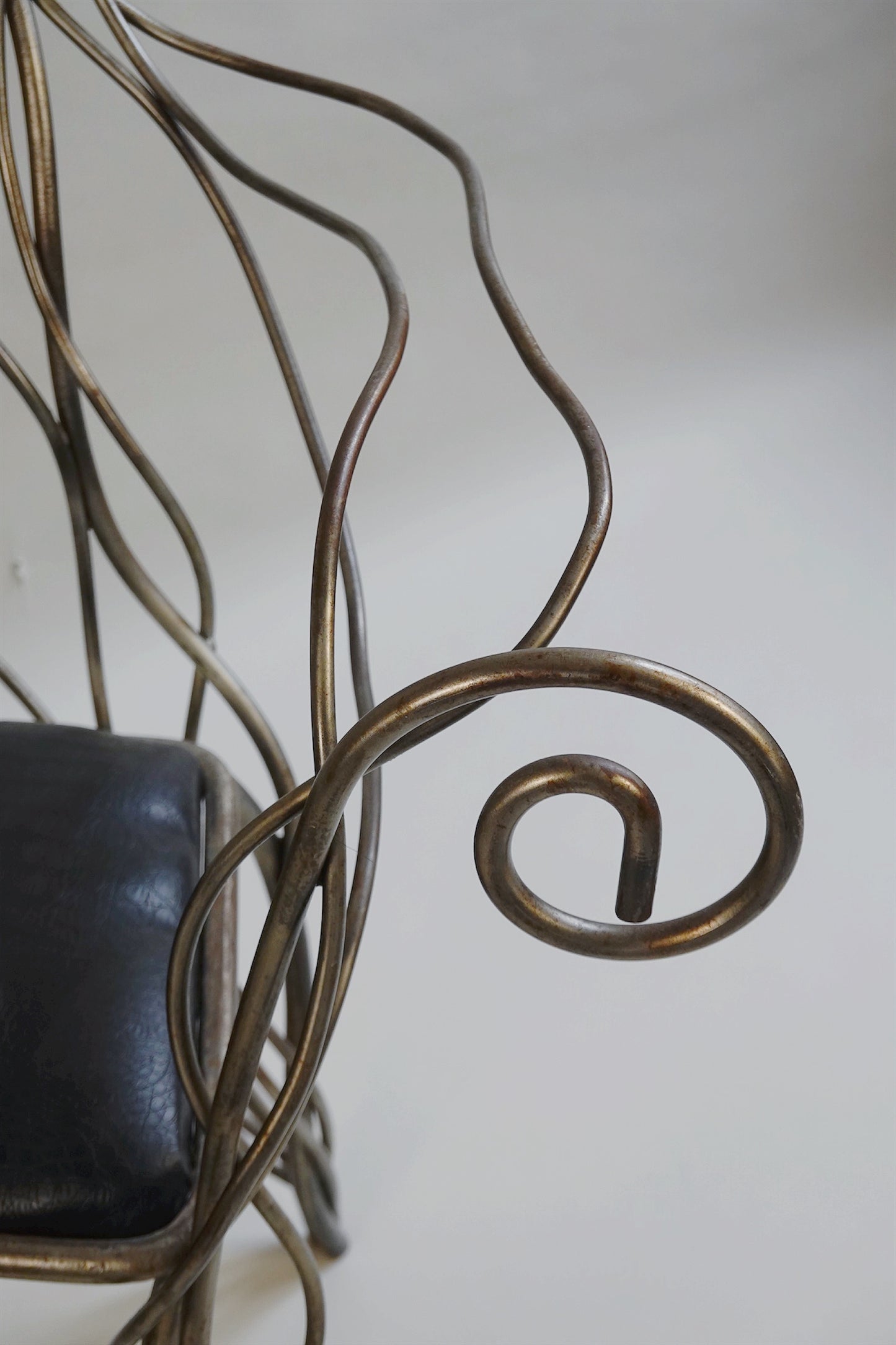 Iron High Back Chair in the manner of André Dubreuil c.1990's