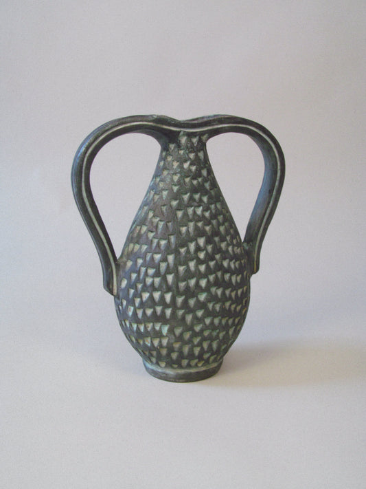 Verdigris-Glazed Ceramic Amphora