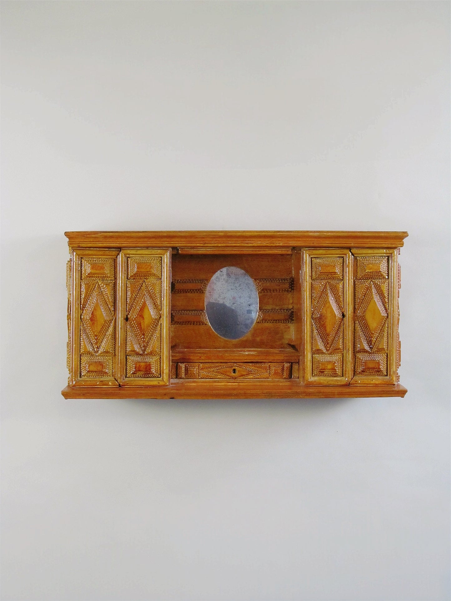 Tramp Art Wall Shelf 1890 - 1915