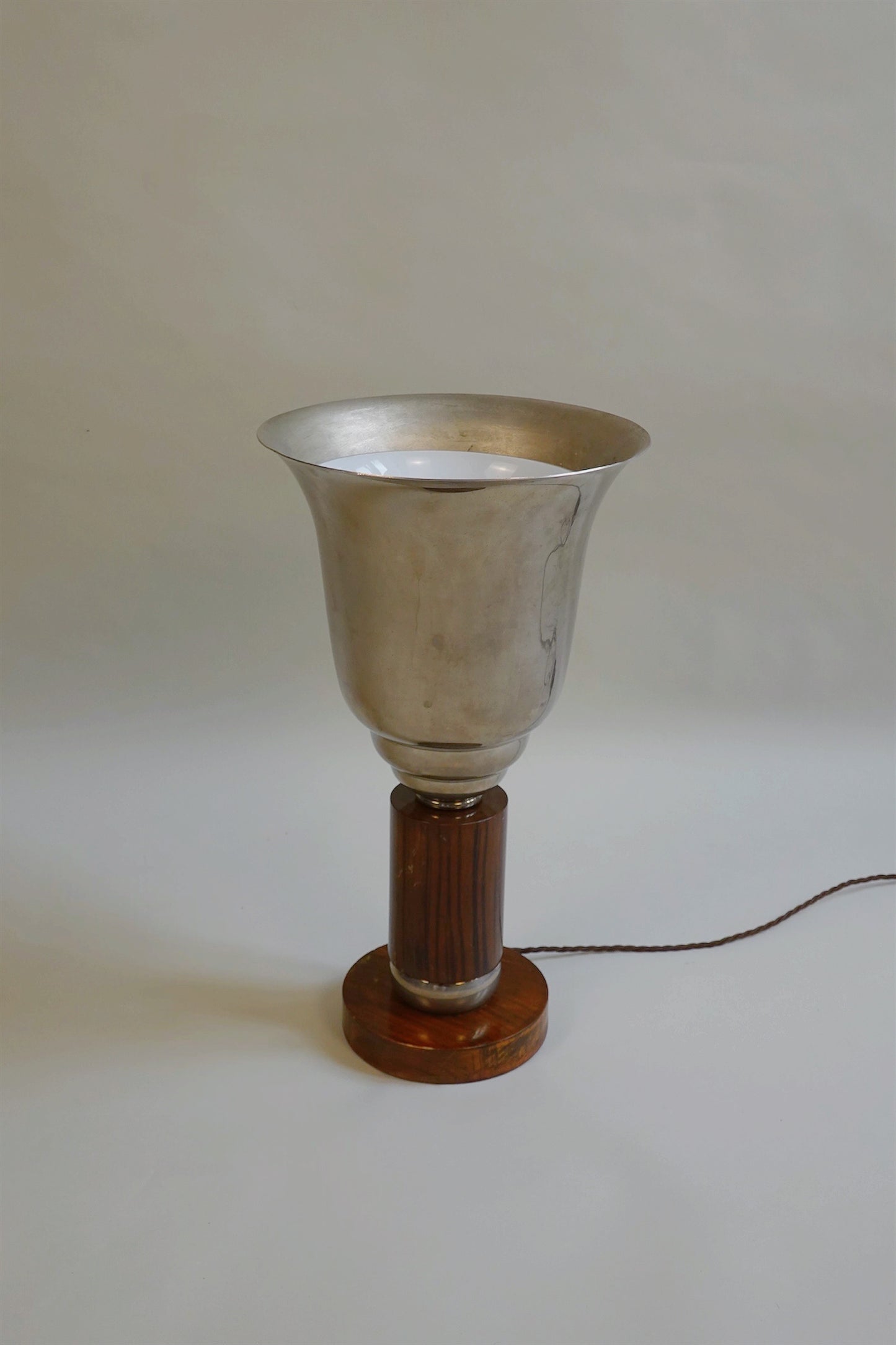 Art Deco Uplighter in Chrome and Wood, c.1930