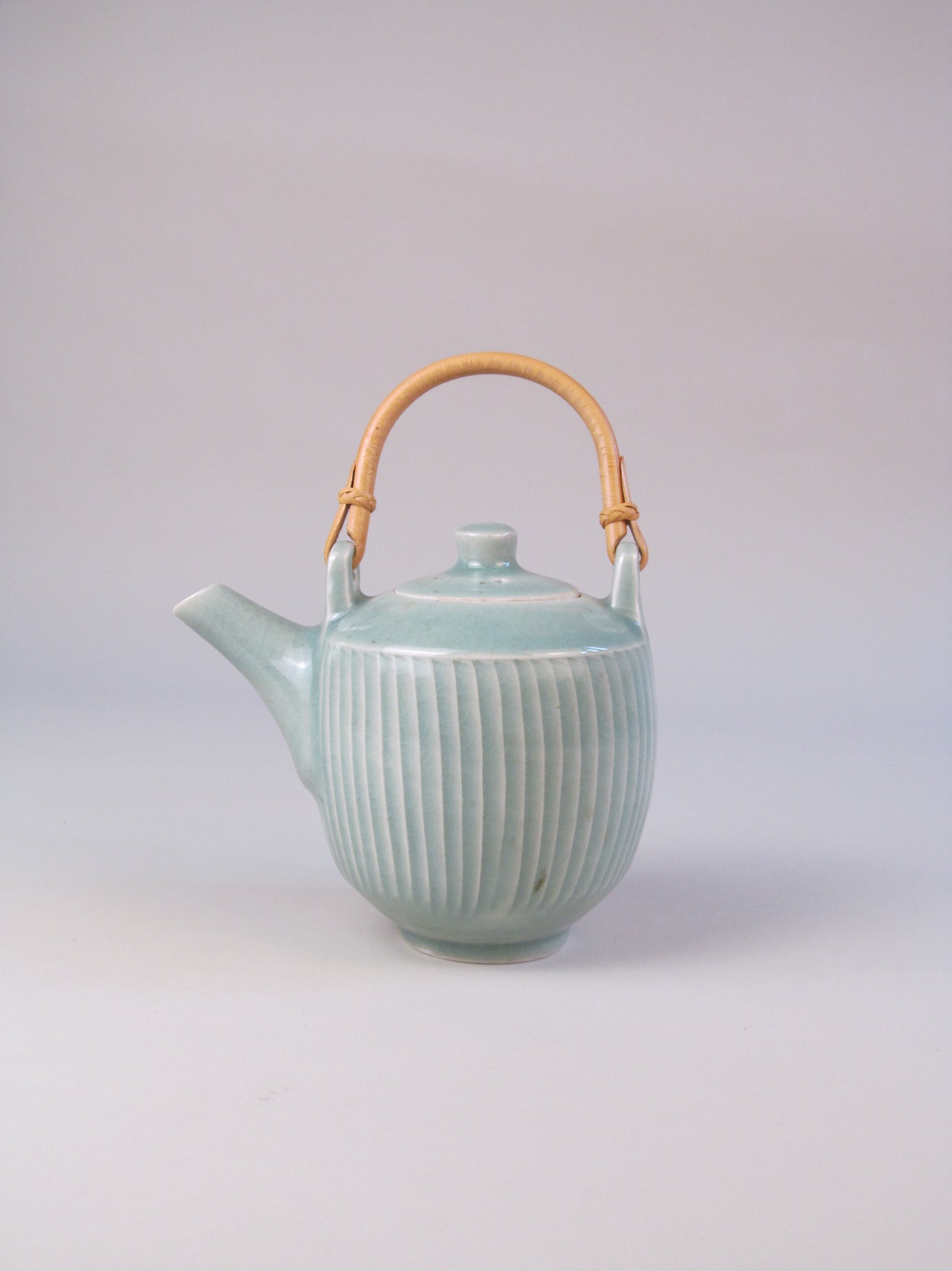 David Leach (1911-2005) Celadon Ribbed Teapot