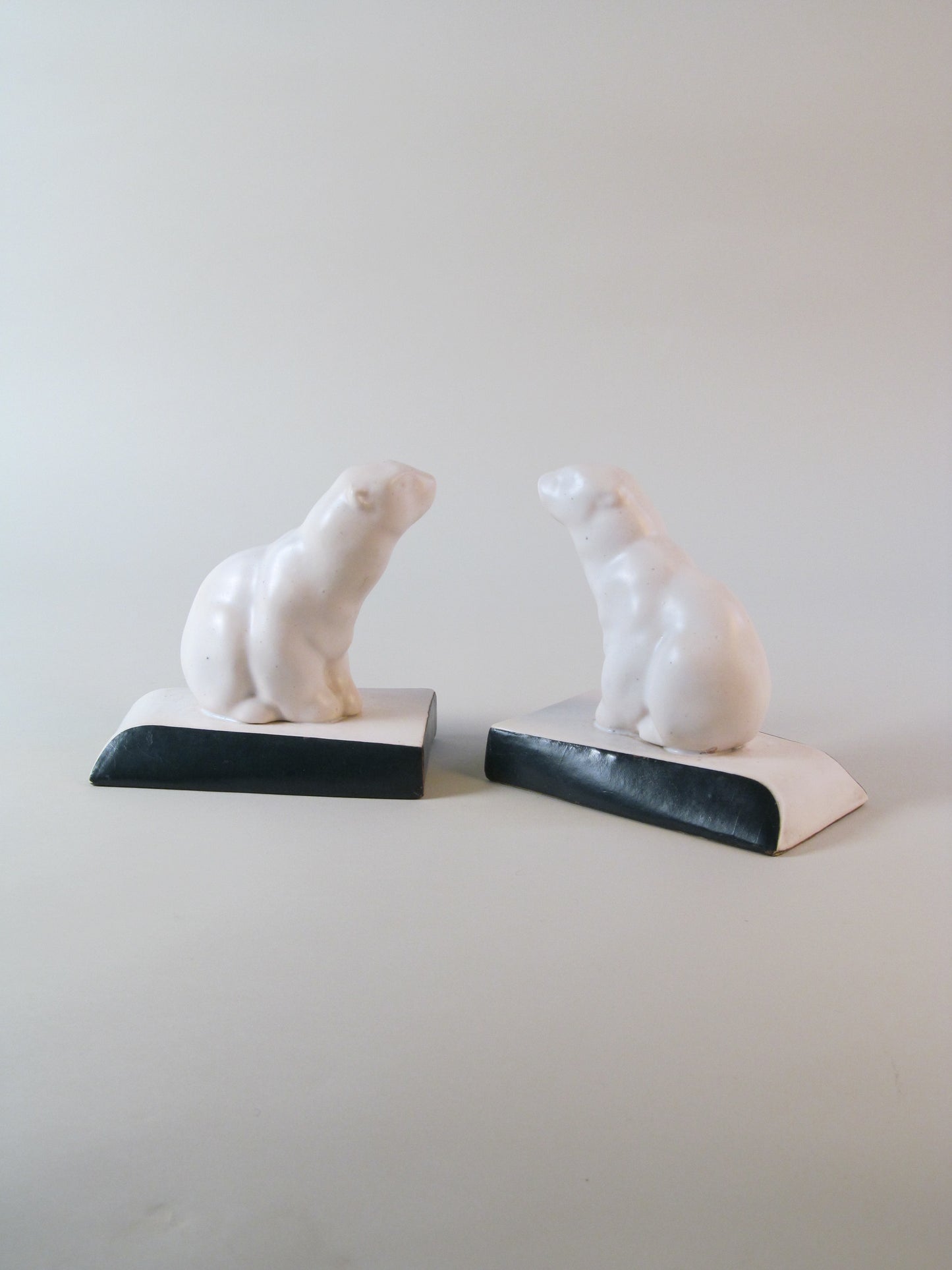 Pair of Art Deco Polar Bear Bookends c.1930