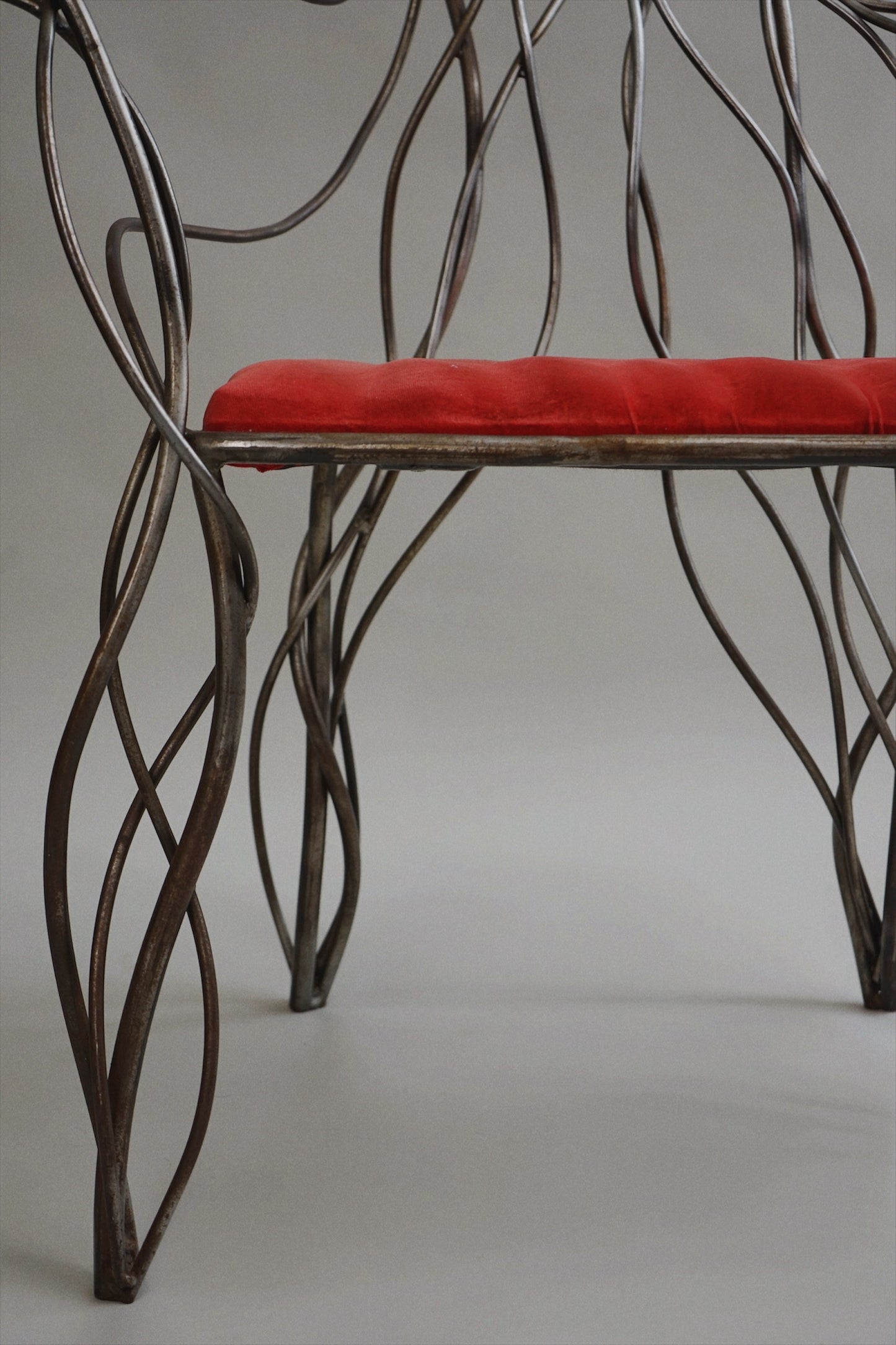 Iron High Back Chair in the manner of André Dubreuil c.1990's