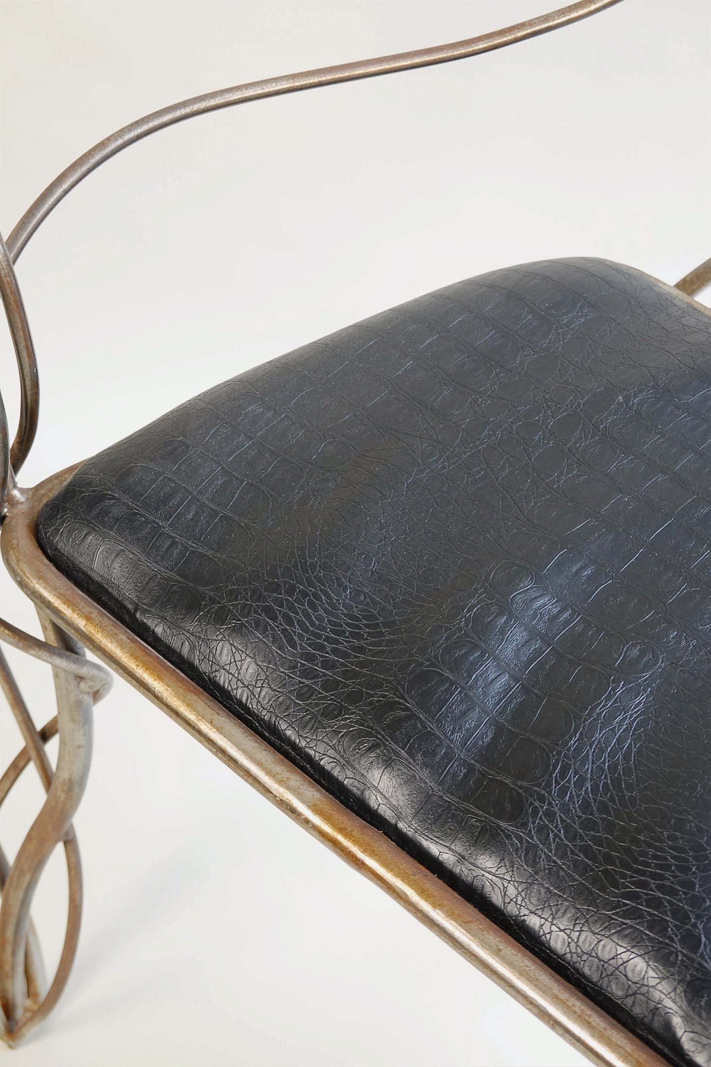 Iron High Back Chair in the manner of André Dubreuil c.1990's