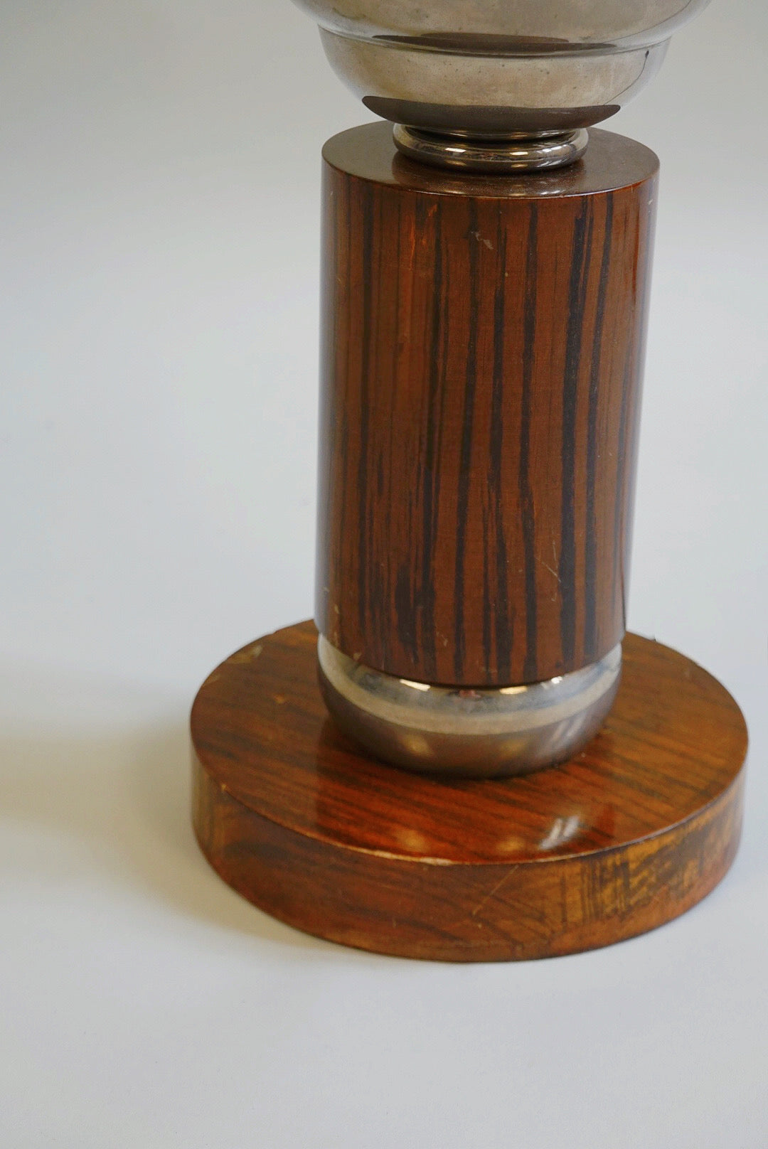 Art Deco Uplighter in Chrome and Wood, c.1930