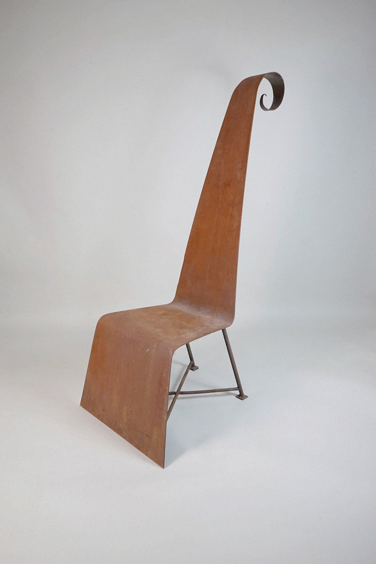 Sculptural Steel Chair, France, 1970s