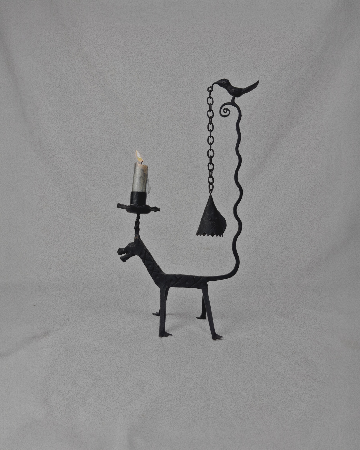 Dog and Bird Candleholder