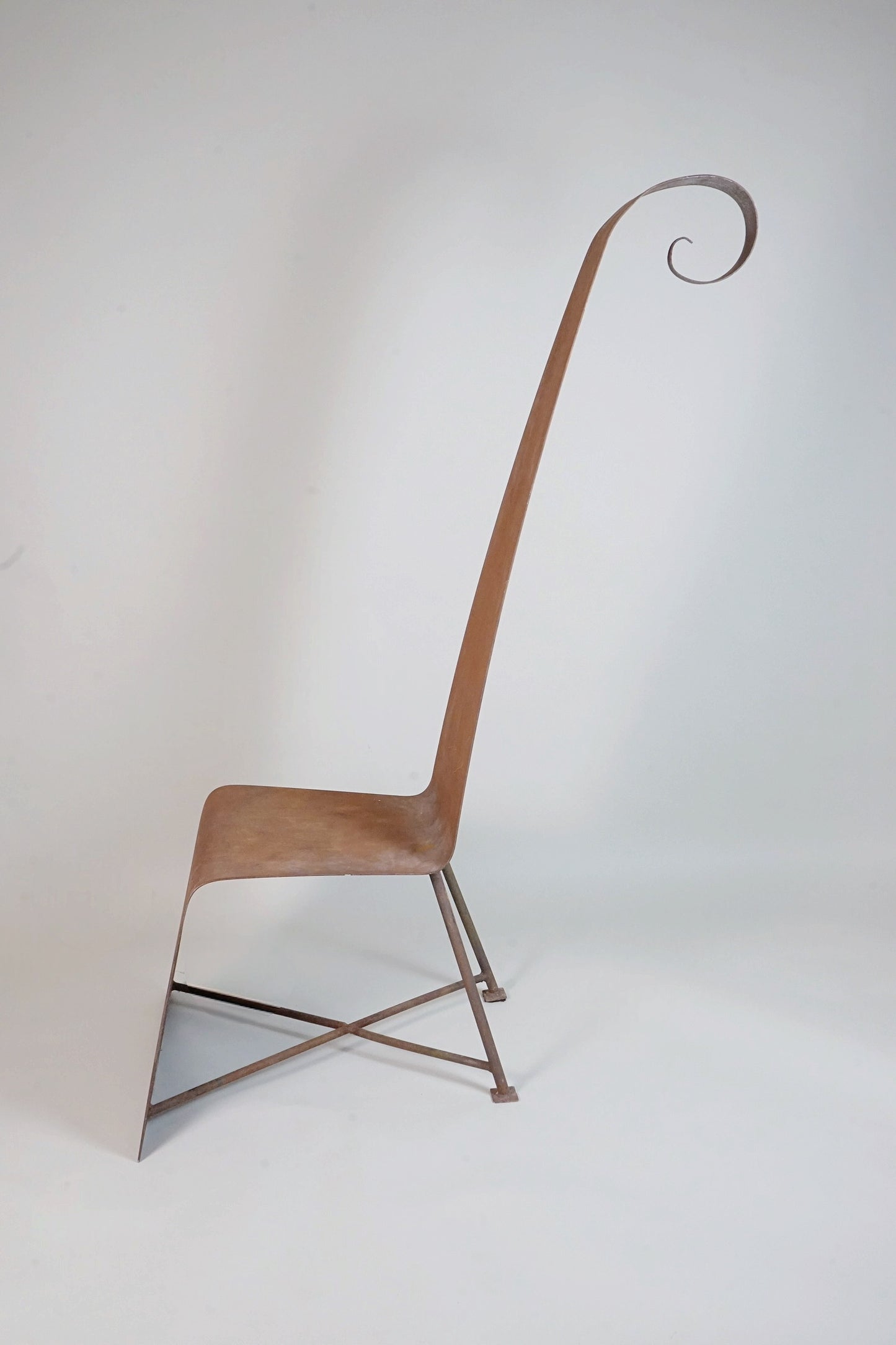 Sculptural Steel Chair, France, 1970s