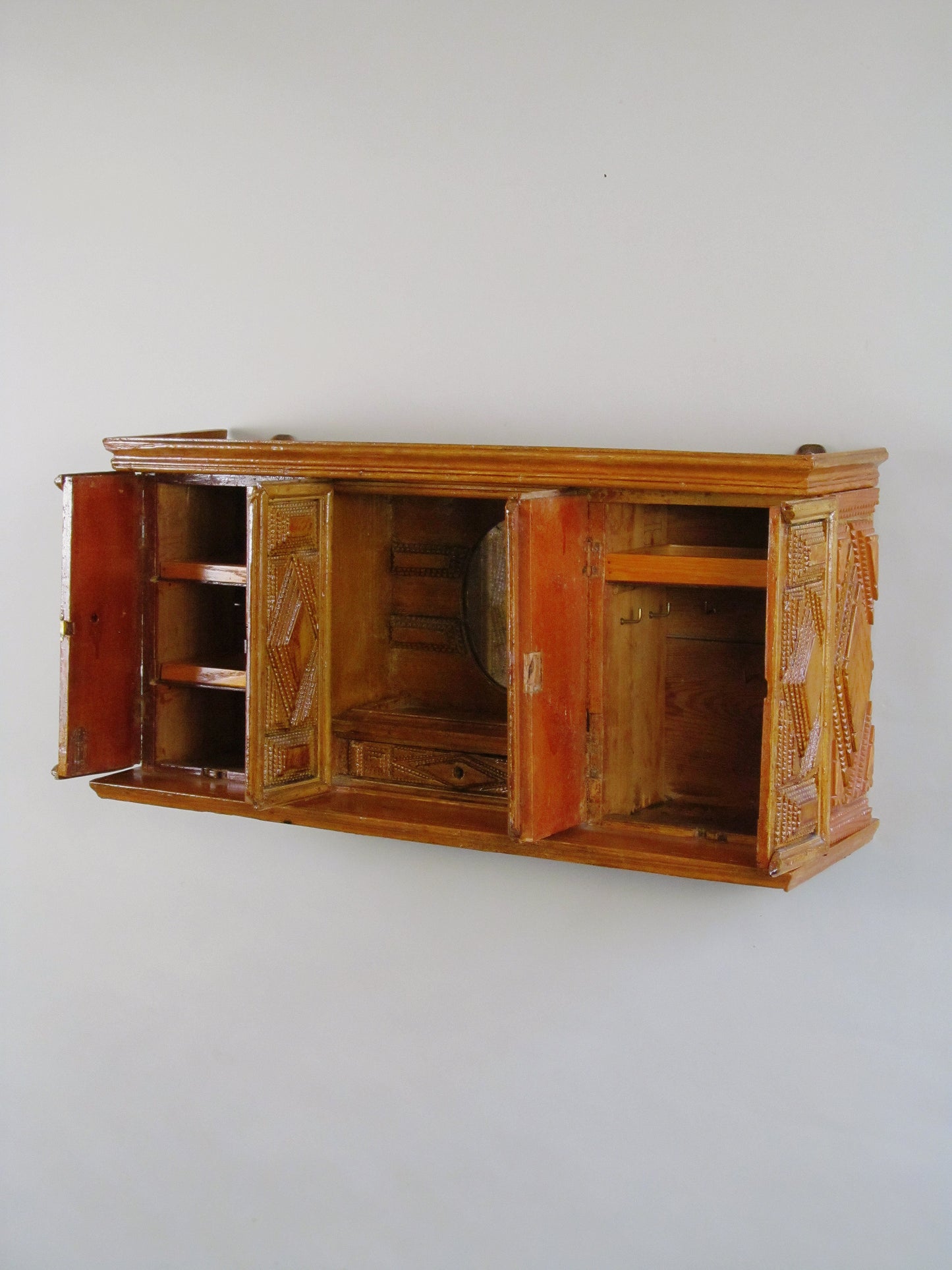Tramp Art Wall Shelf 1890 - 1915