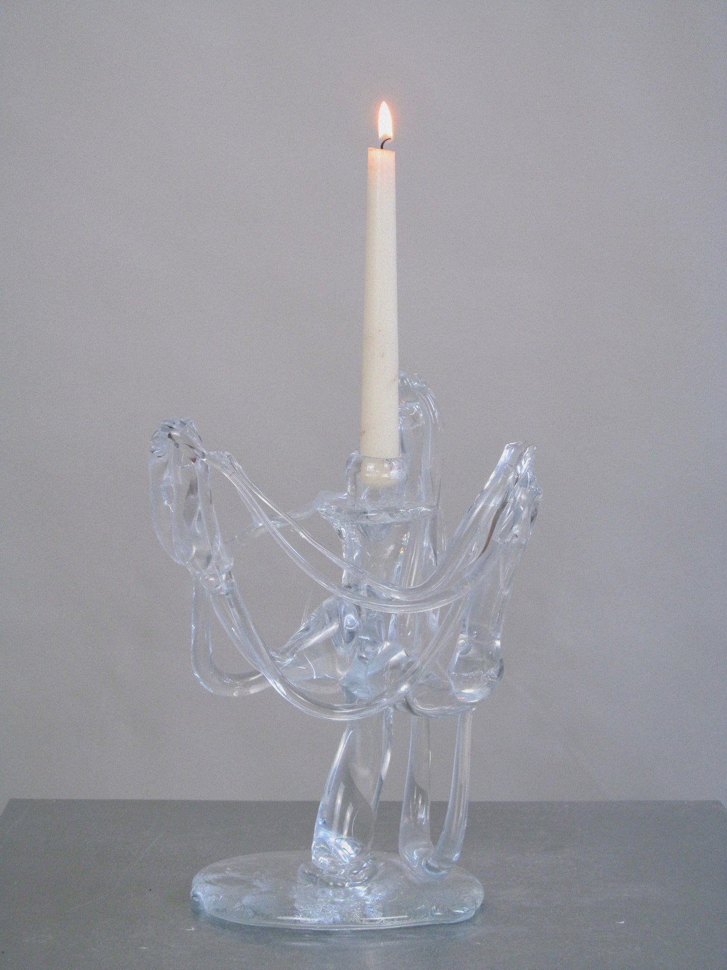 Free Blown Glass Candleholder by Yvon Trossèl