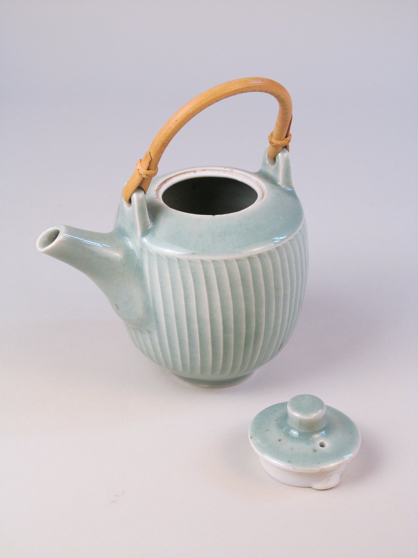 David Leach (1911-2005) Celadon Ribbed Teapot