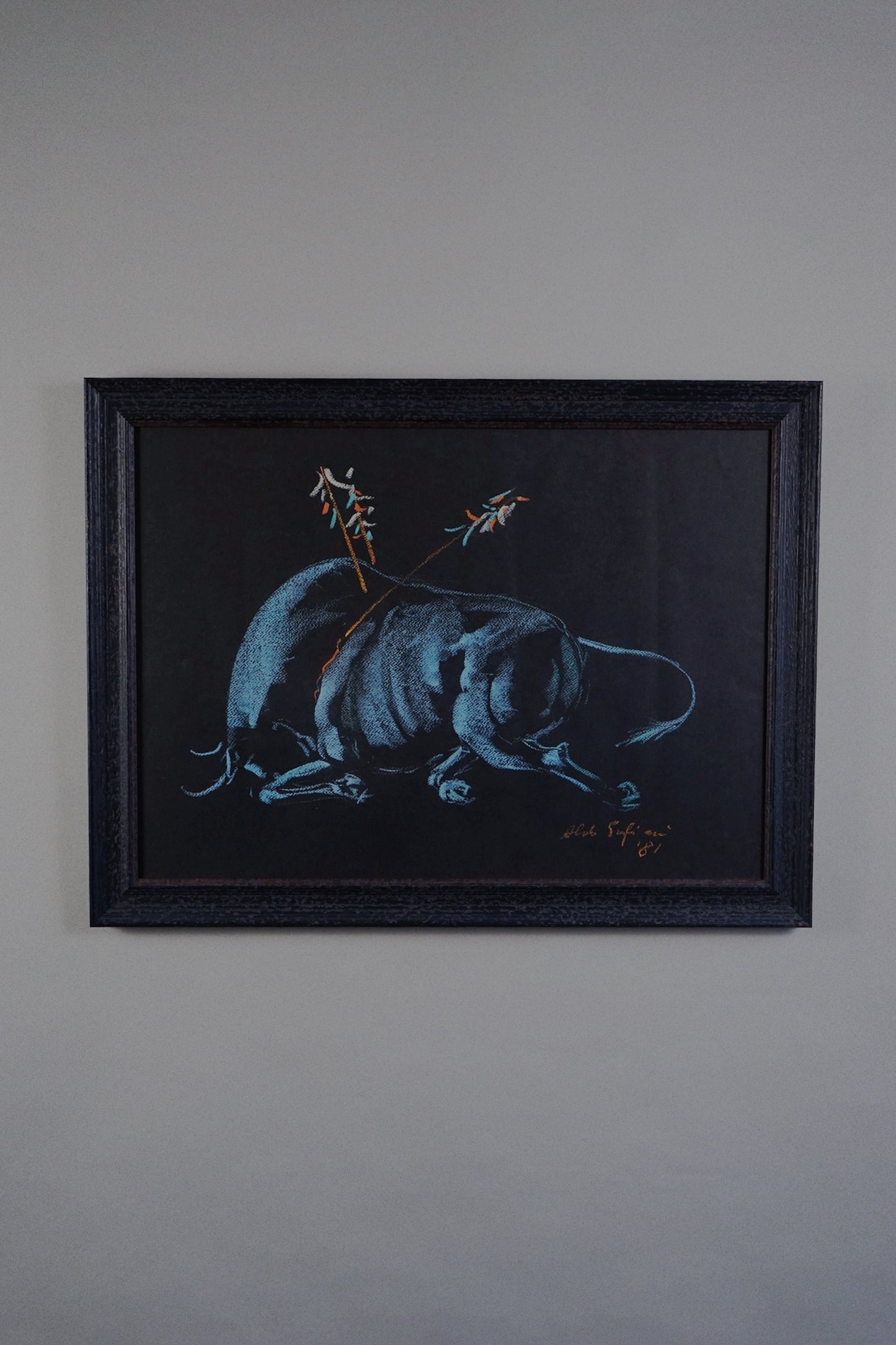 Italian Chalk Drawing 1981 - Bleeding Bull