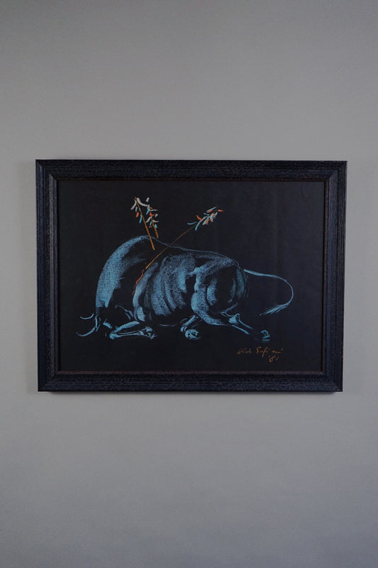 Italian Chalk Drawing 1981 - Bleeding Bull