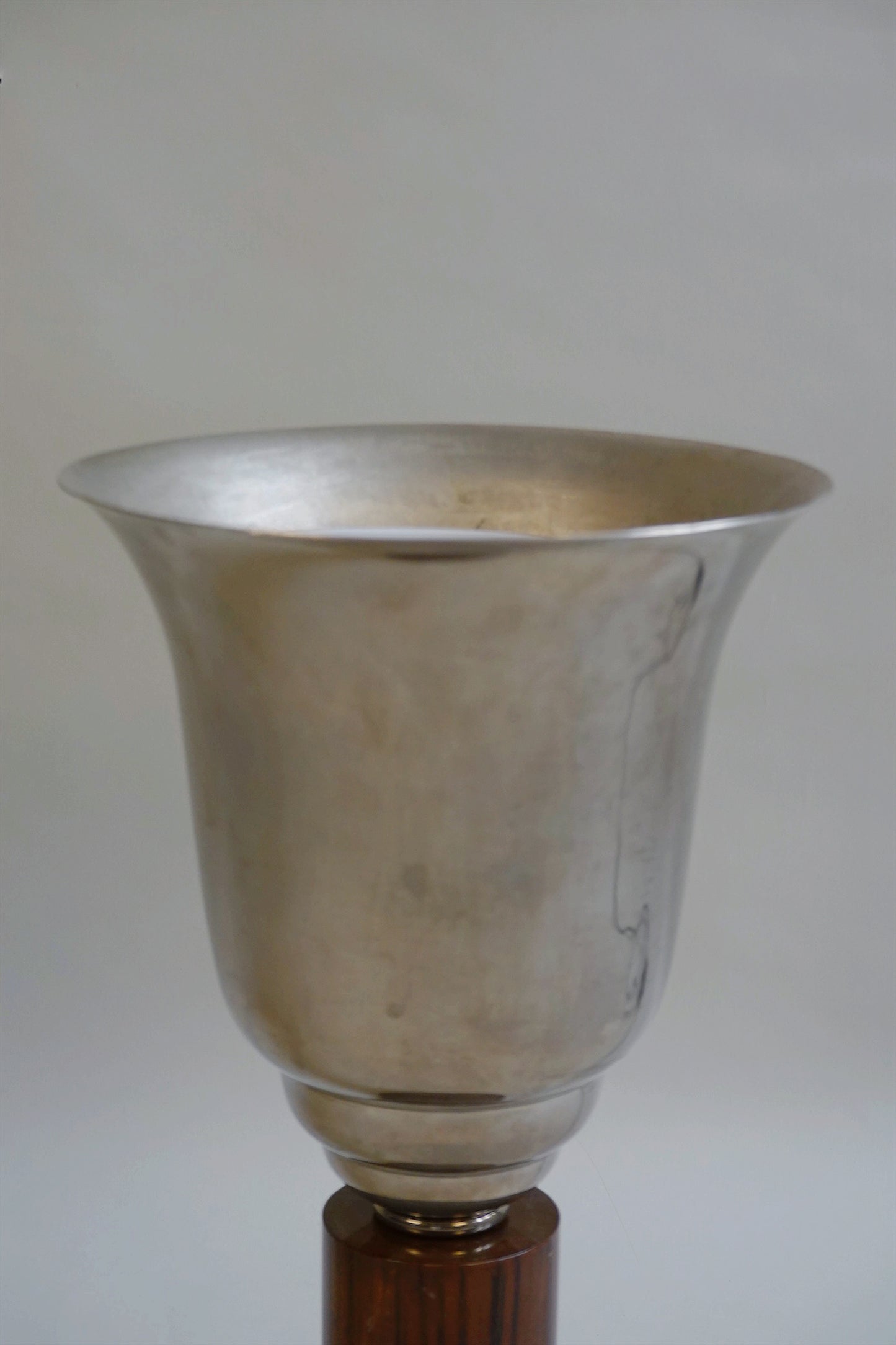 Art Deco Uplighter in Chrome and Wood, c.1930