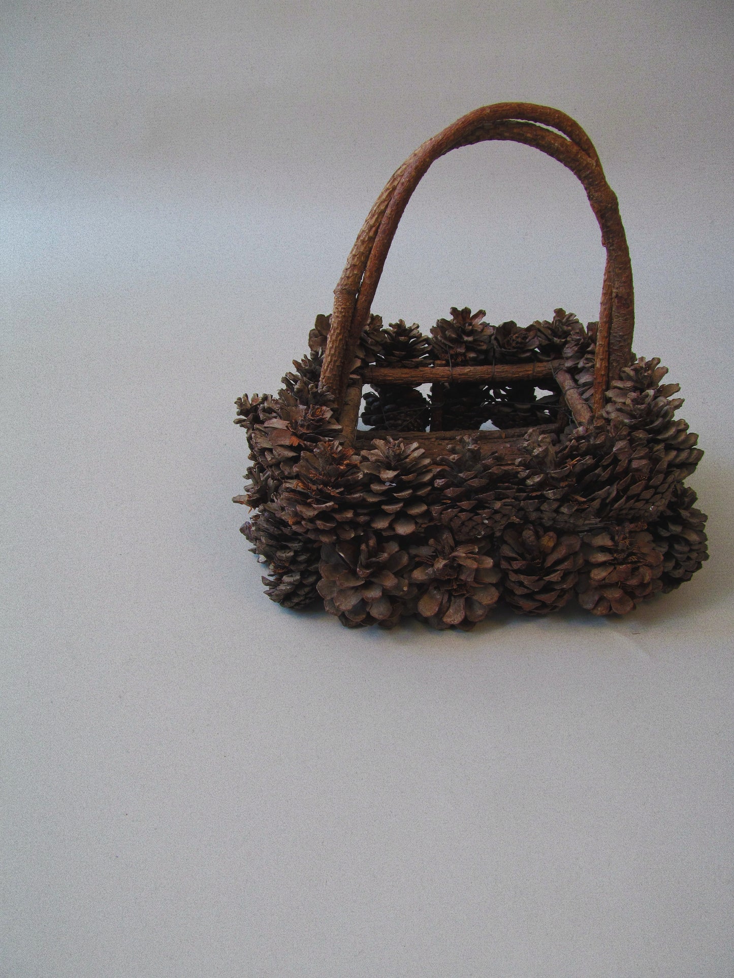Folk Art Pinecone Basket
