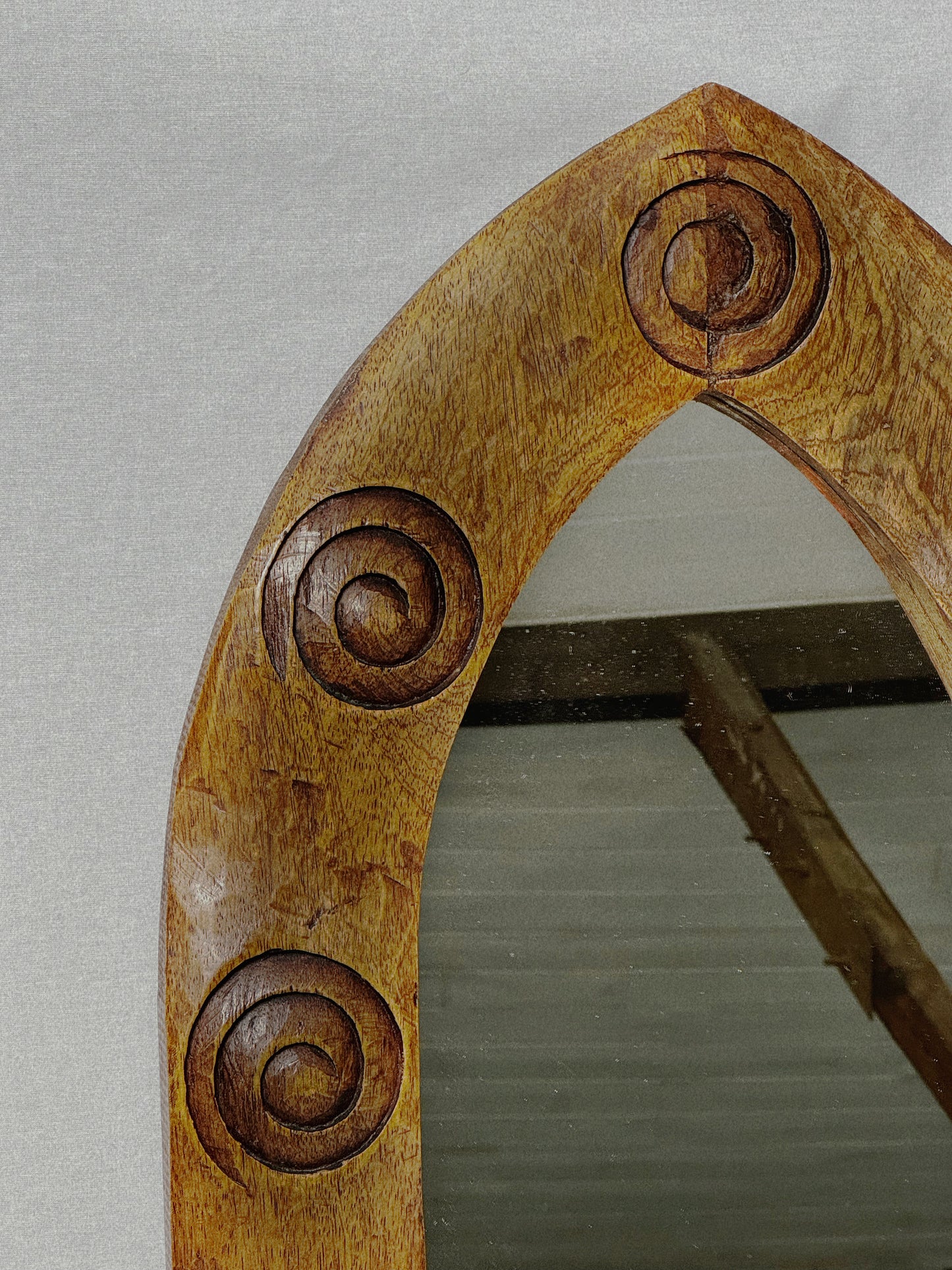 Hand Carved Wooden Mirror