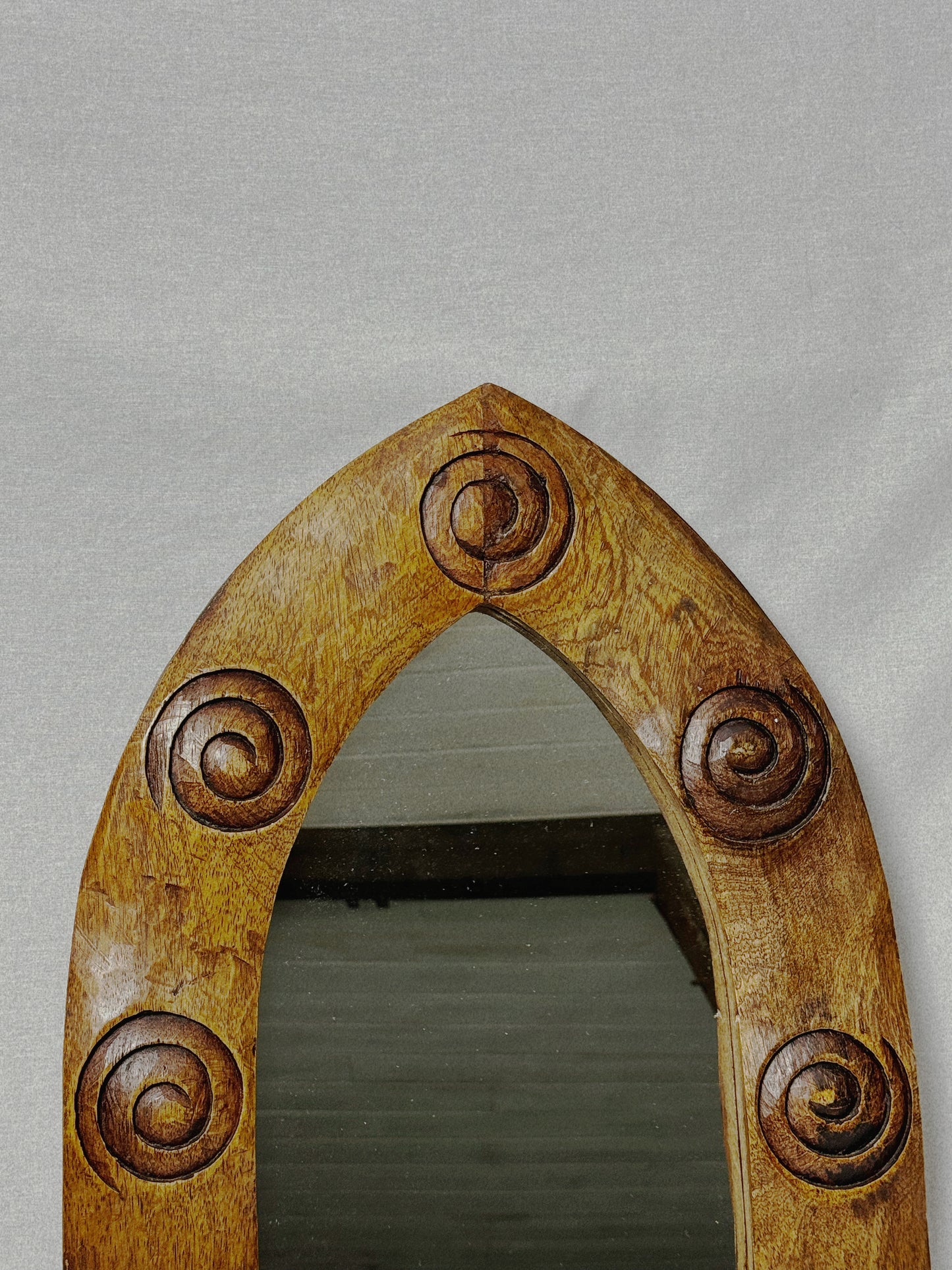 Hand Carved Wooden Mirror