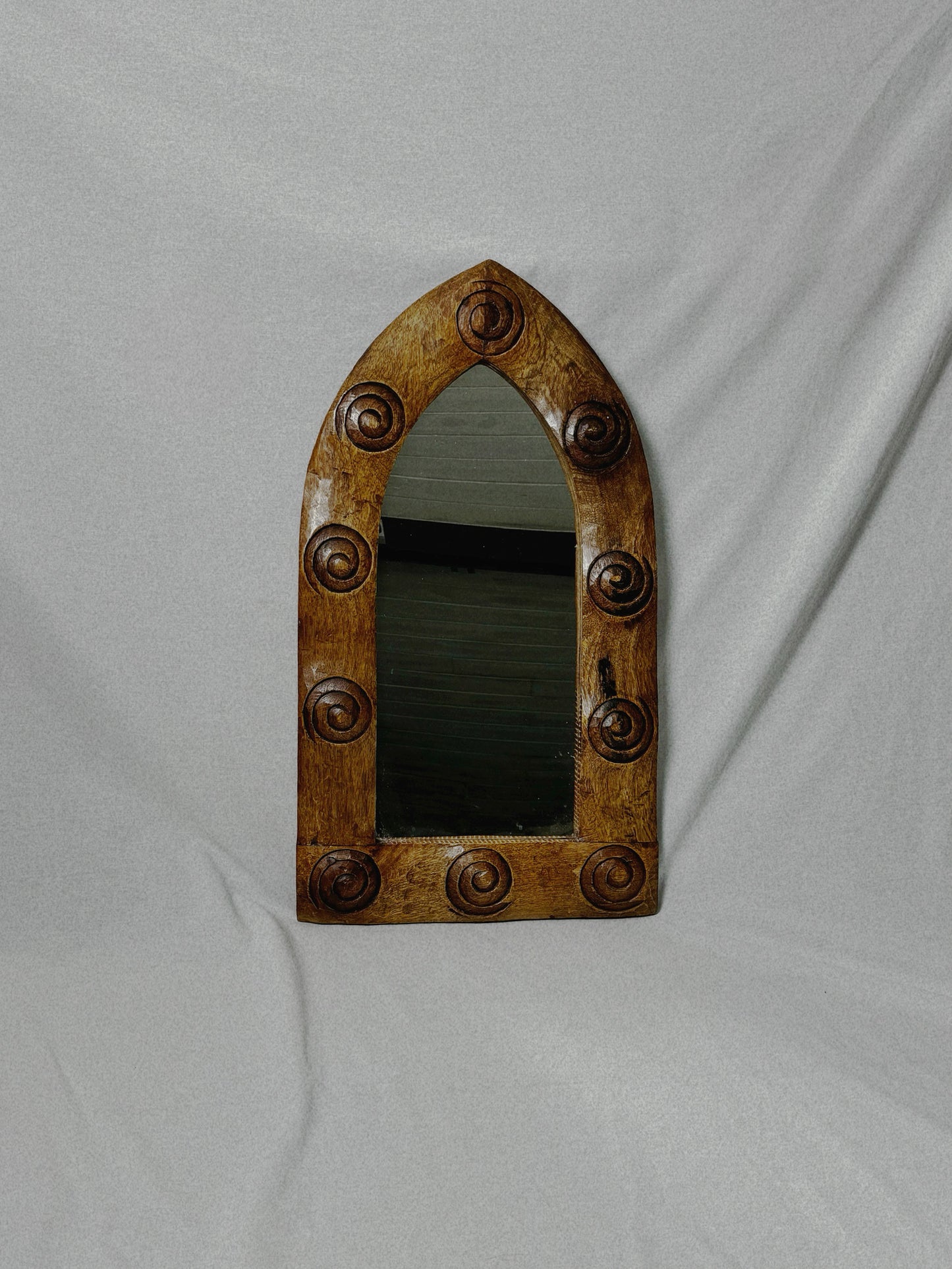 Hand Carved Wooden Mirror