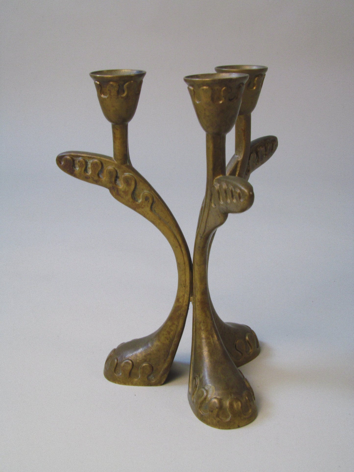 Brass Three Arm Candelabra