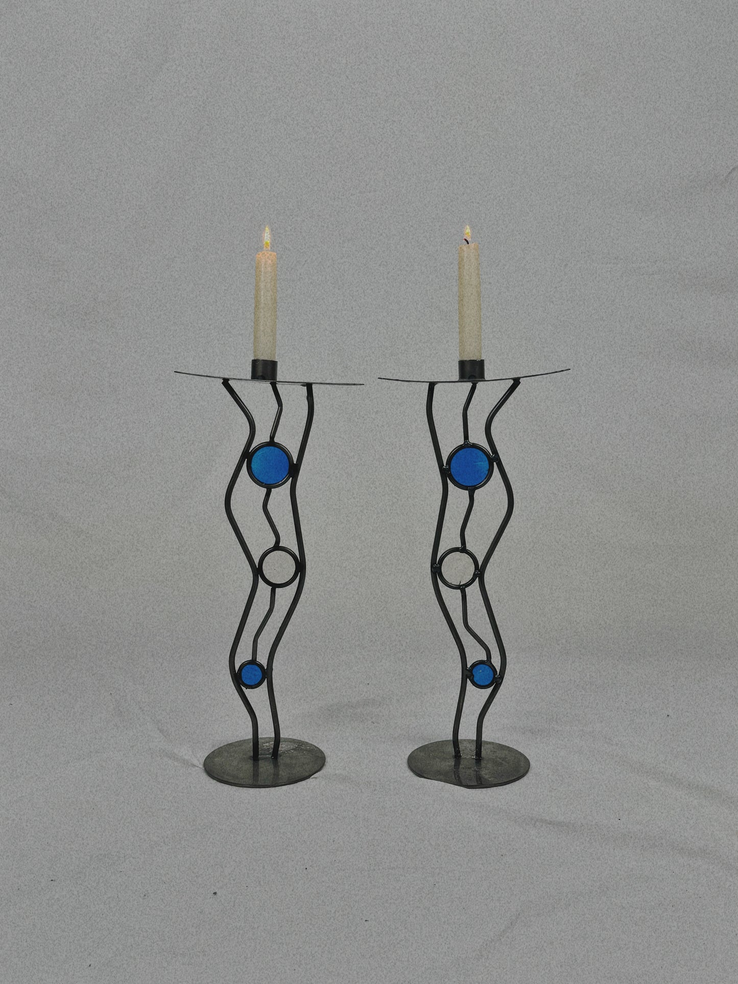Steel & Glass Candleholders