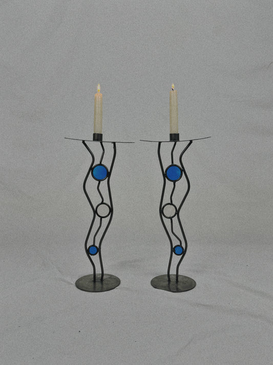 Steel & Glass Candleholders