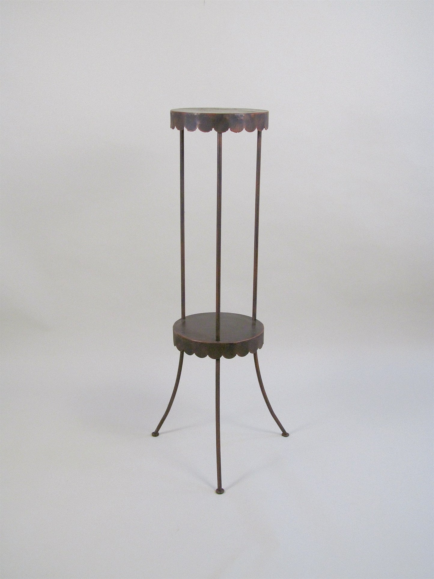 Scalloped Iron Two-Tier Table