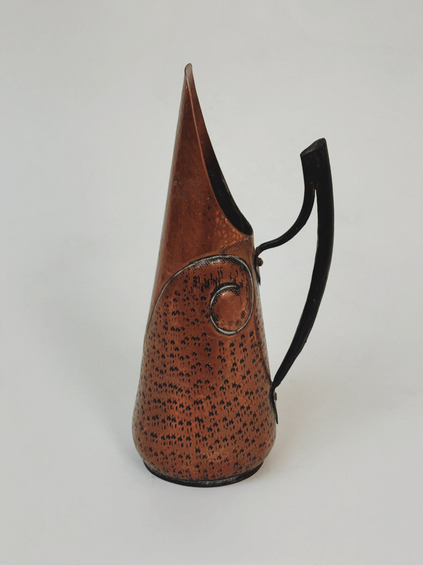 Hammered Copper Spouted Jug by Jean Goardere c.1940