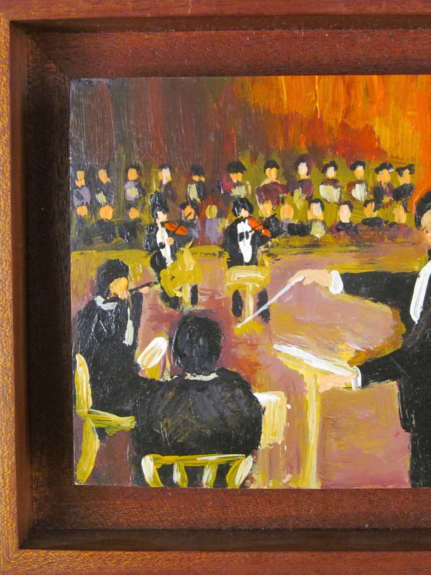 ‘Concert Scene’, signed MQ, c.1970 Gouache on board, framed