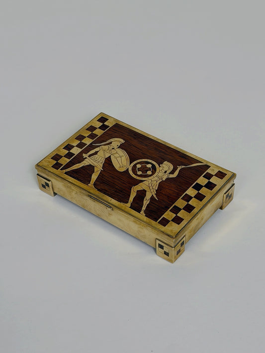 Erhard & Sohne Rosewood and Brass Gladiator Box c1910