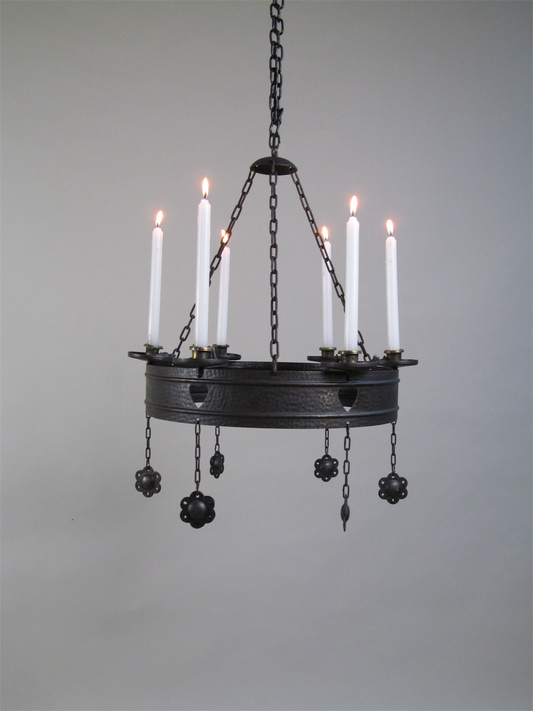 Art Nouveau Wrought-Iron Chandelier
Early 20th century