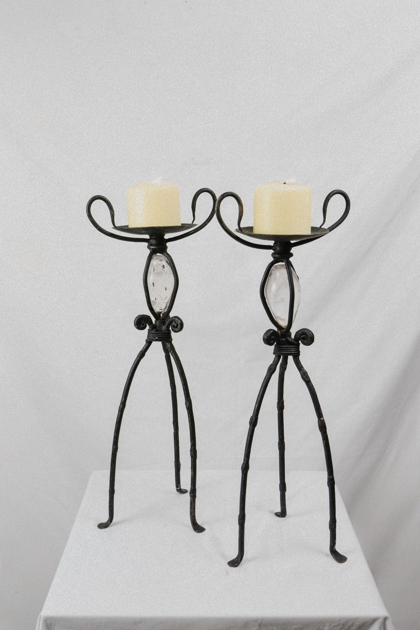 Iron & Glass Candleholders