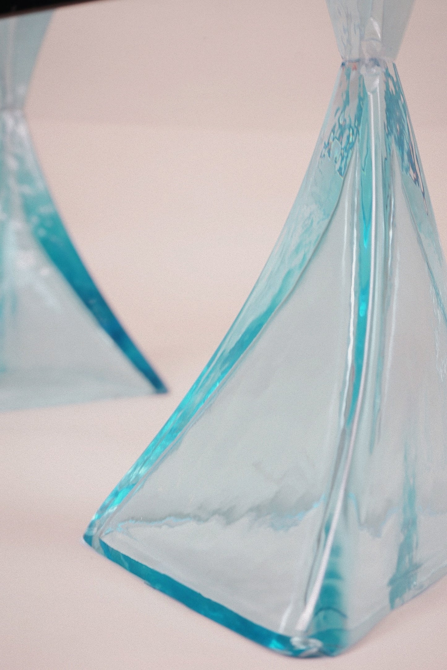 Glass Coffee Table with Sculptural Blue Glass Supports, c.1980s–1990s