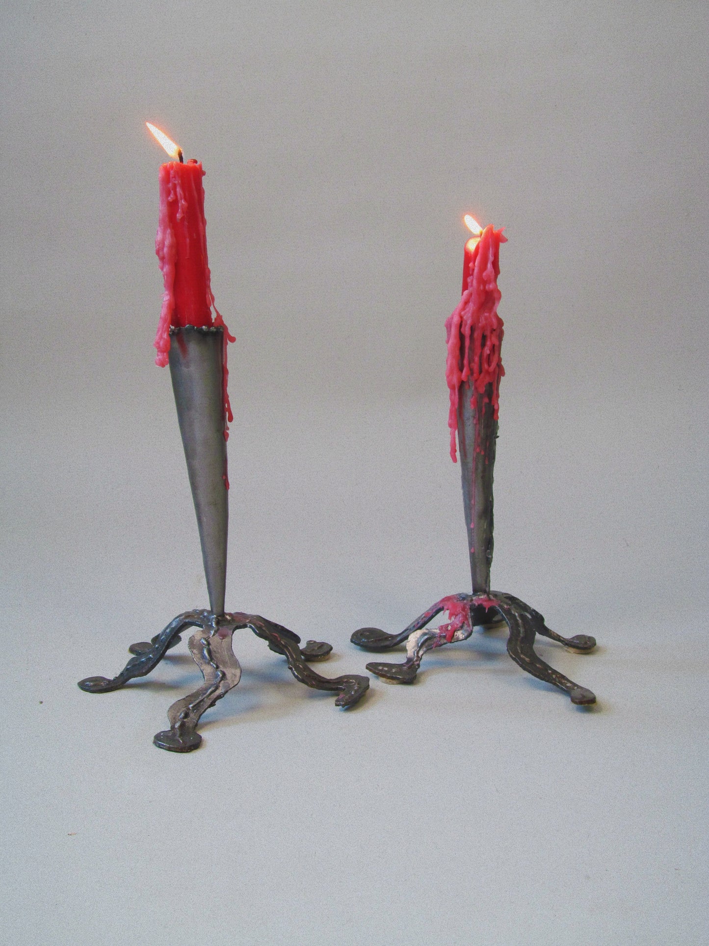 Pair of Steel candleholders
