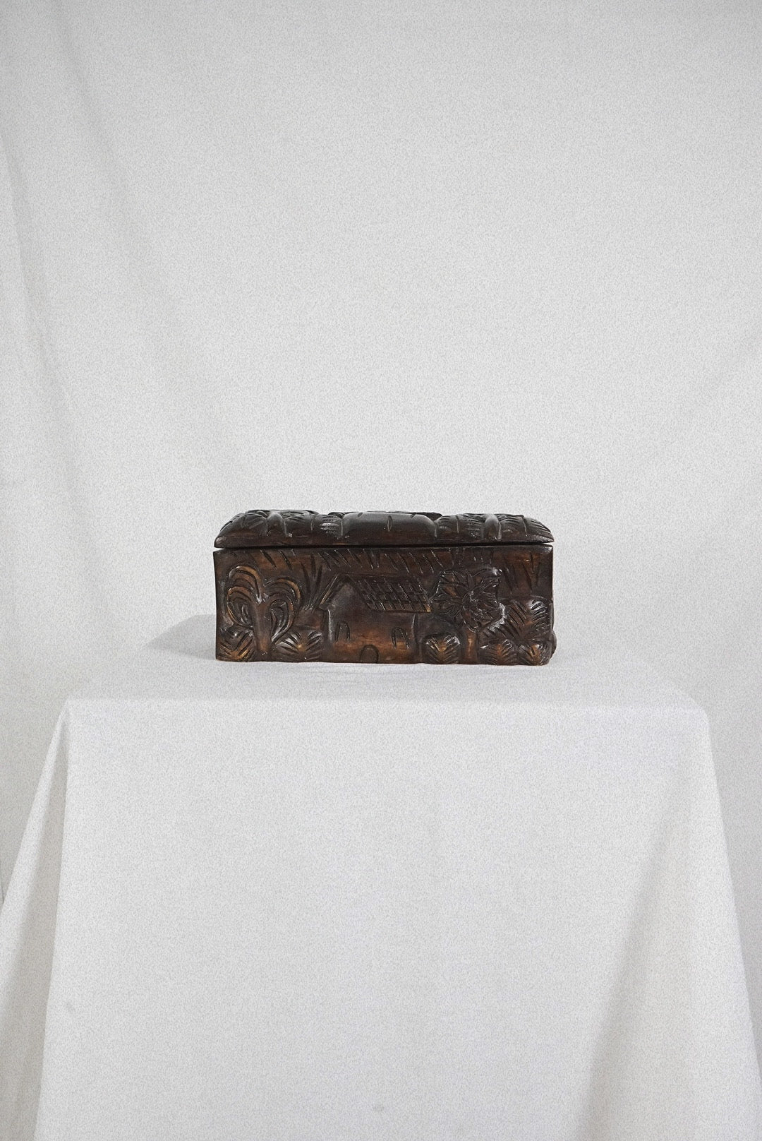 Hand Carved Indo Glove Box