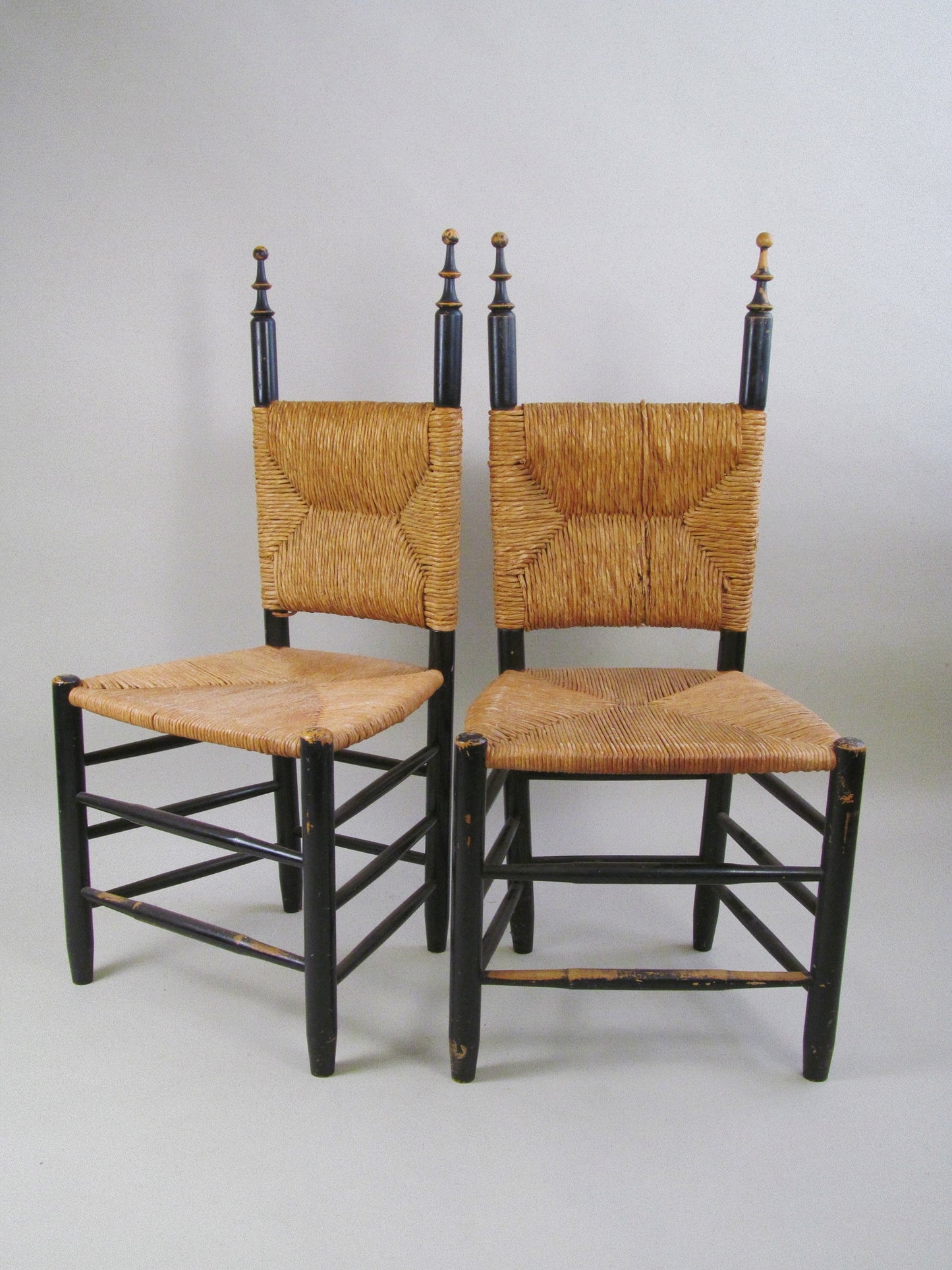 Set of Four European Rush-Back Chairs c.1950.