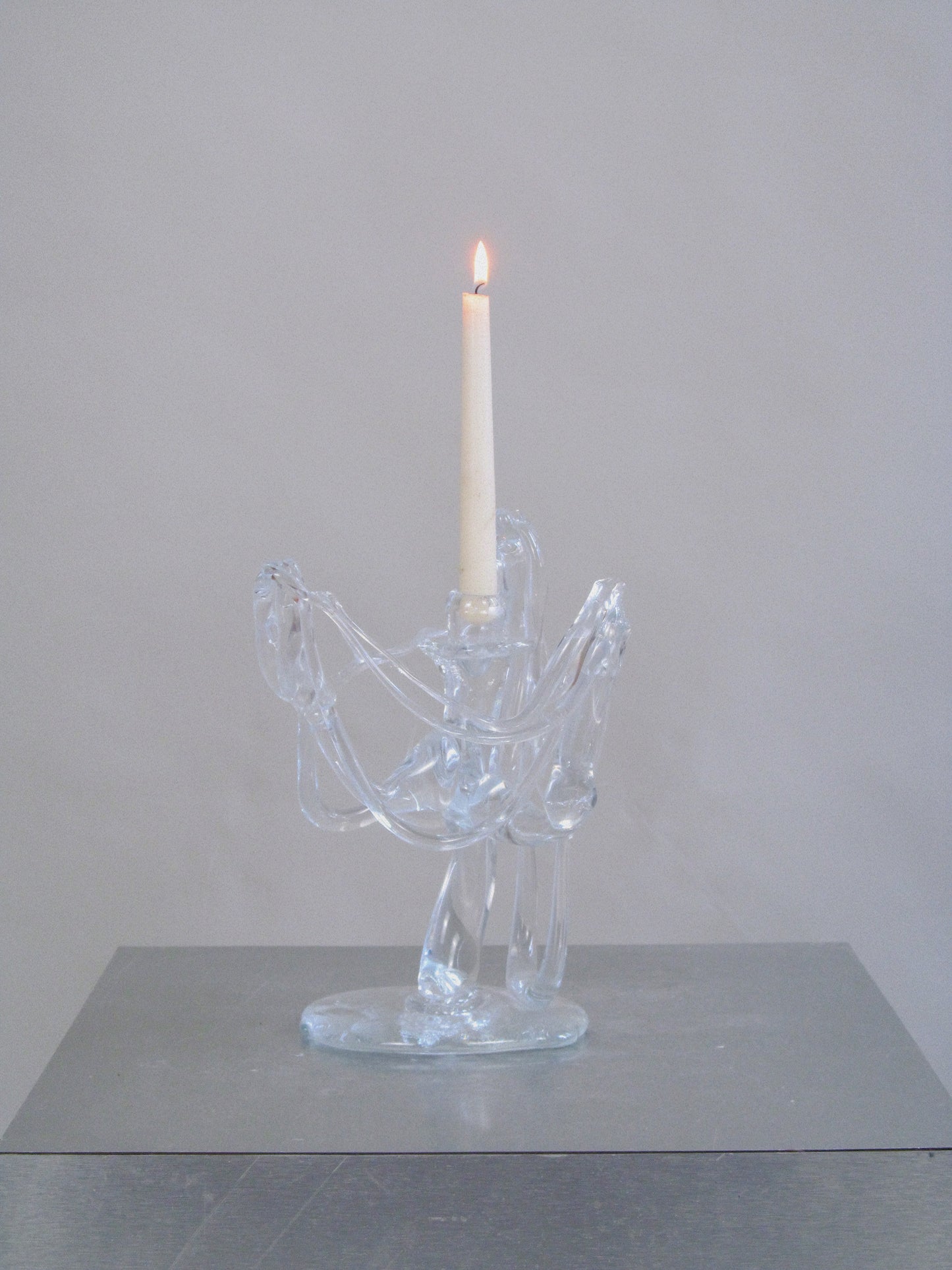 Free Blown Glass Candleholder by Yvon Trossèl