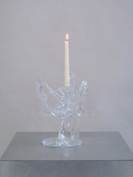 Free Blown Glass Candleholder by Yvon Trossèl