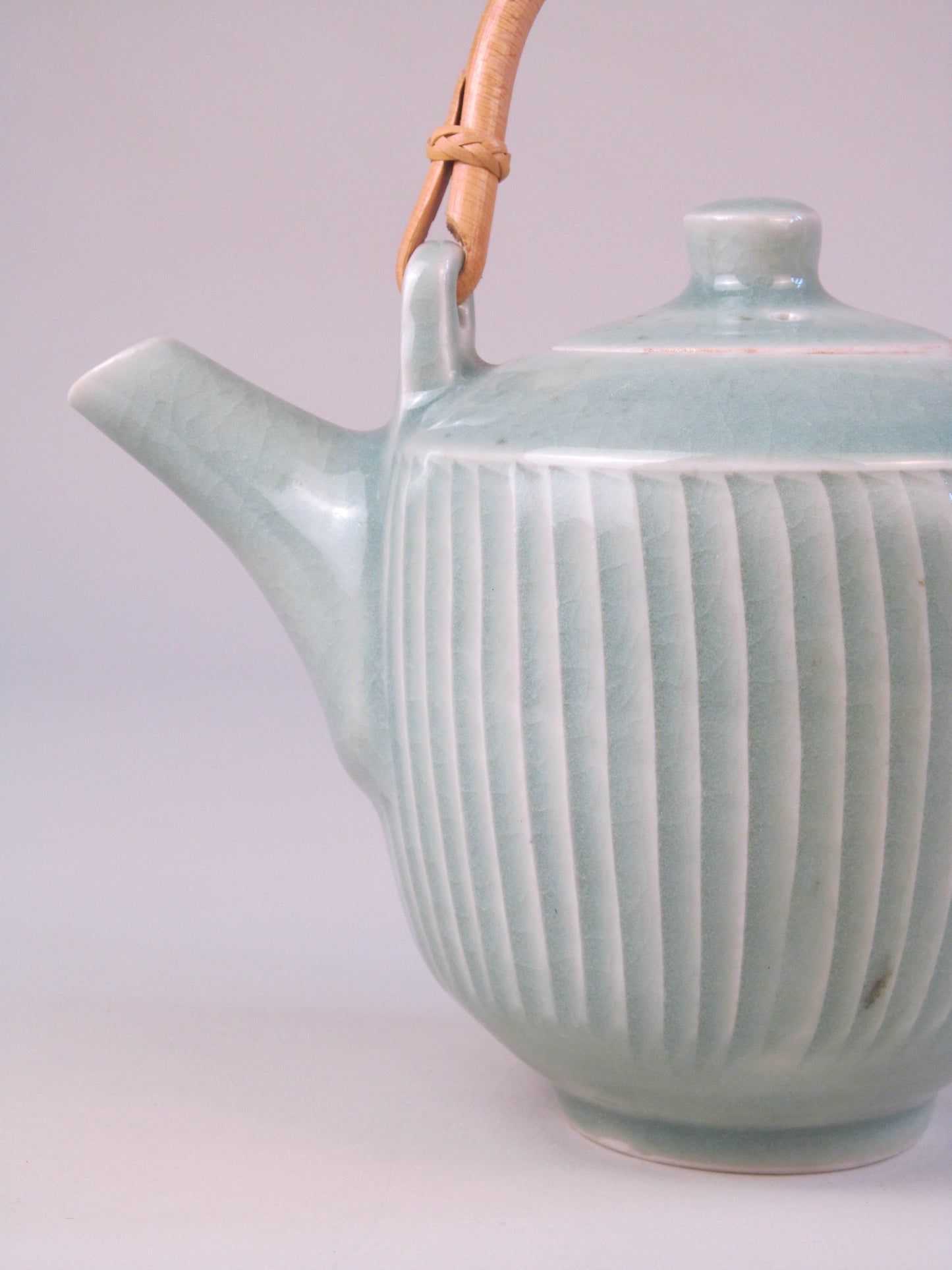David Leach (1911-2005) Celadon Ribbed Teapot