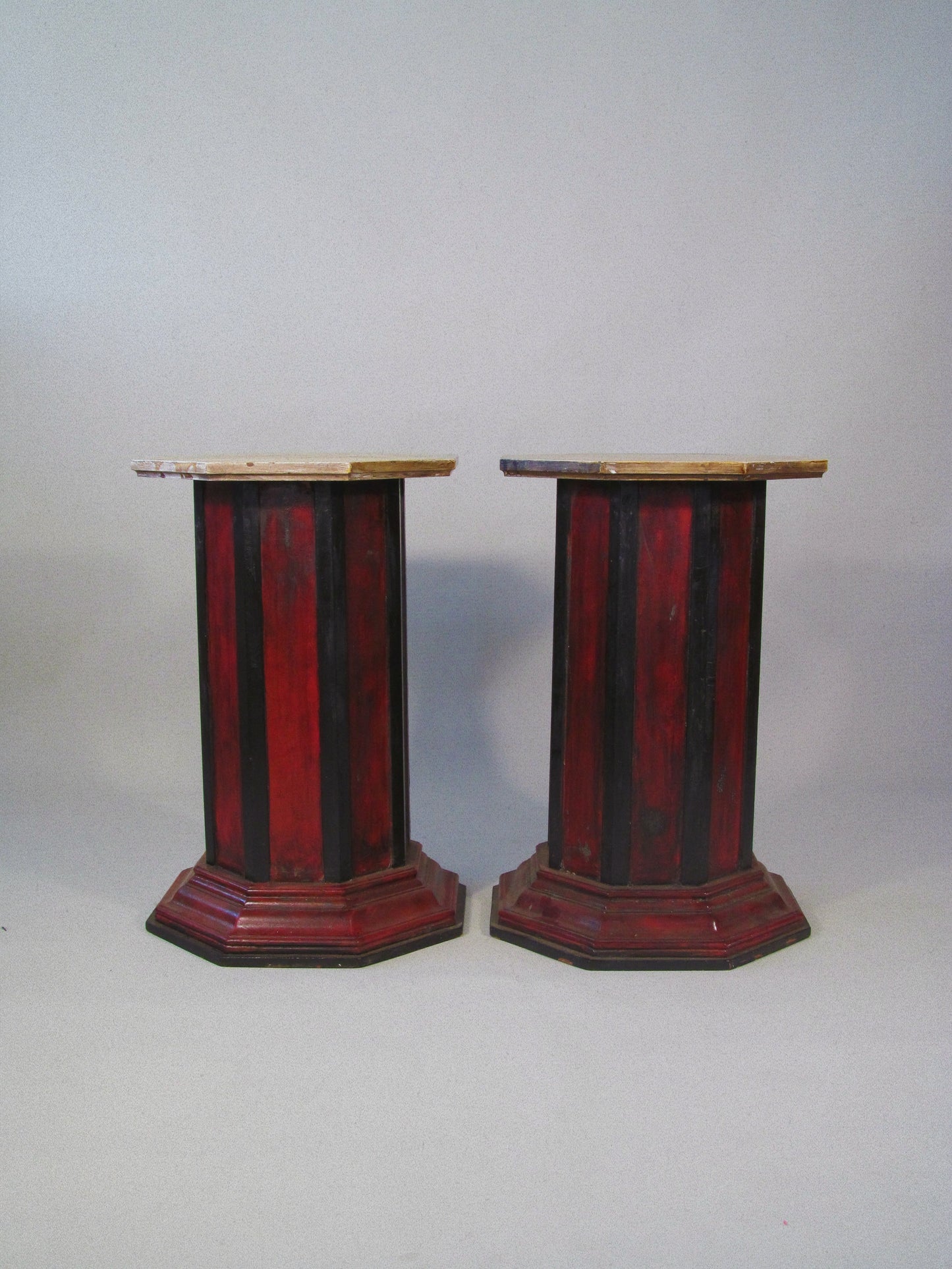 Pair of Hand Painted Plinths