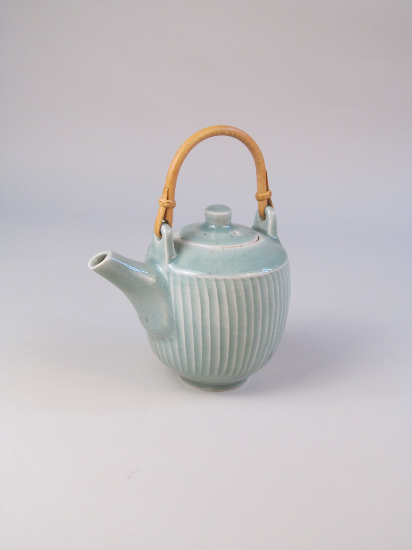 David Leach (1911-2005) Celadon Ribbed Teapot